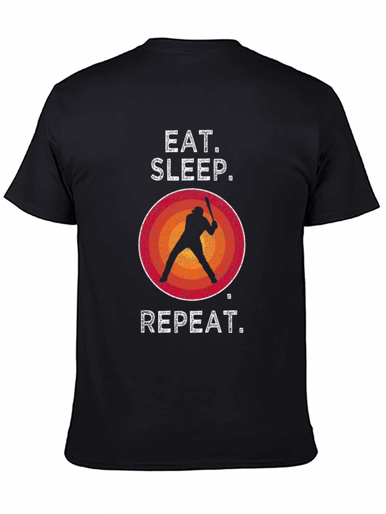 Eat Sleep Baseball Repeat Black Graphic Tee