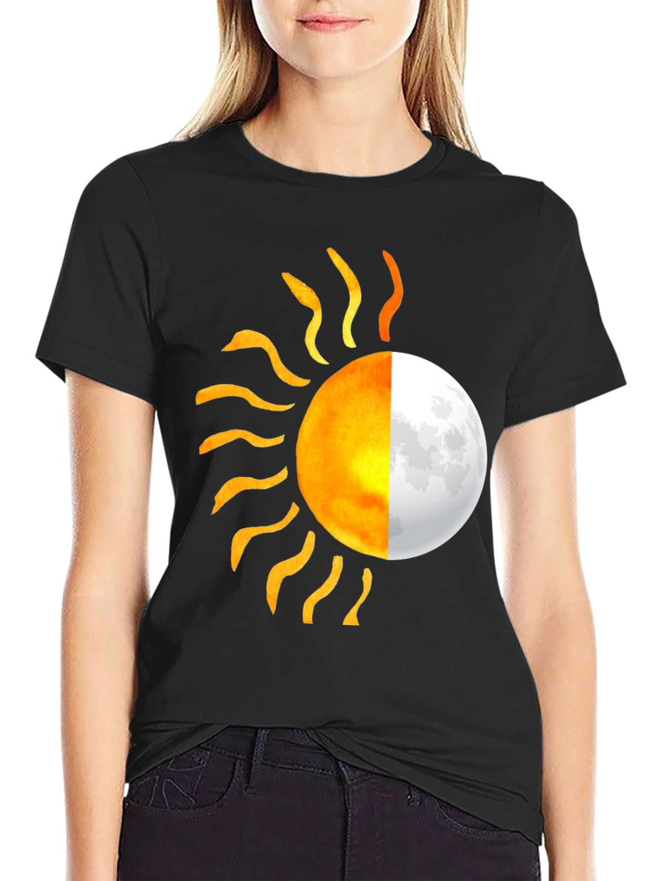 Sun & Moon Graphic Tee - Unique Design