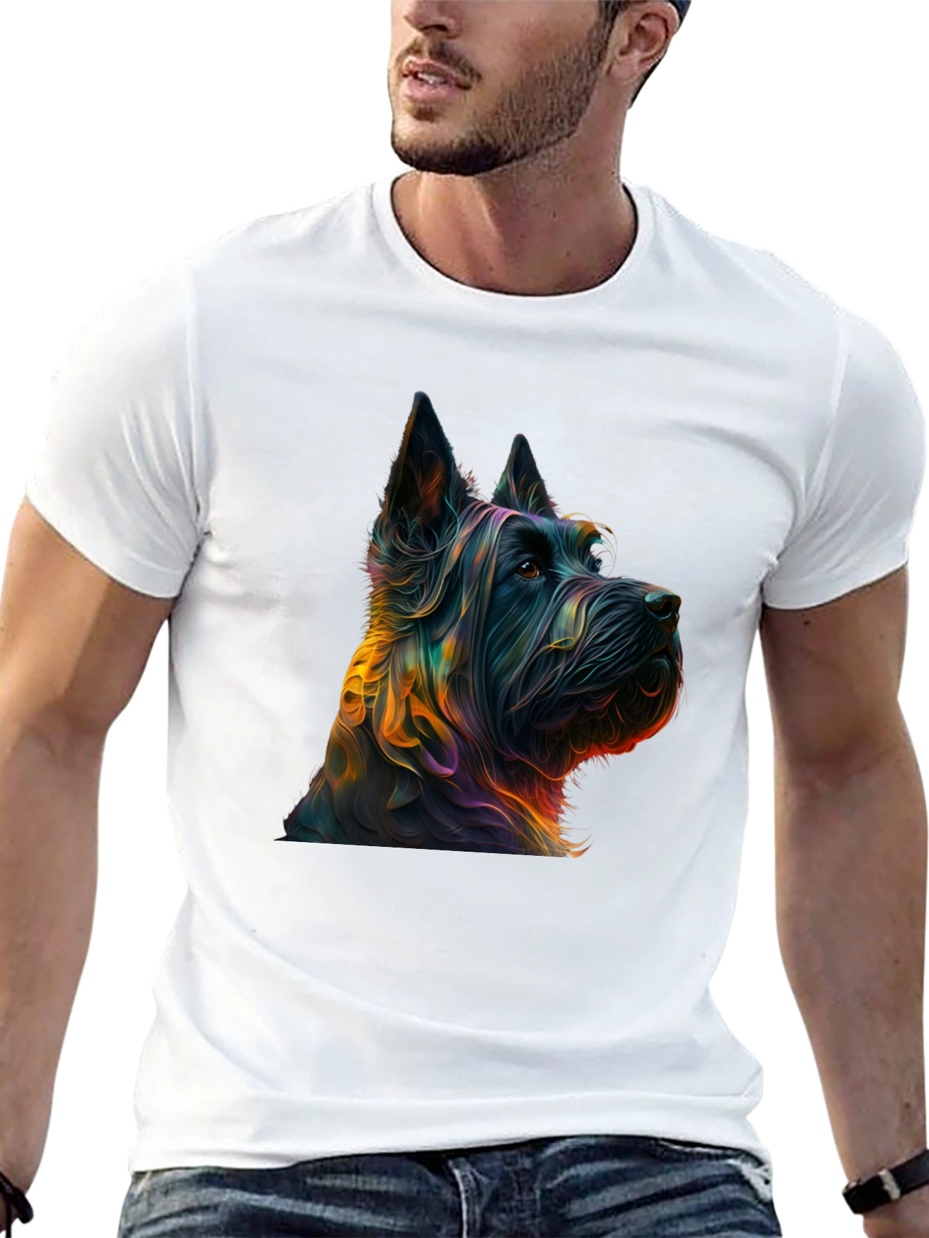 Dog Breed Graphic Print Black Tee