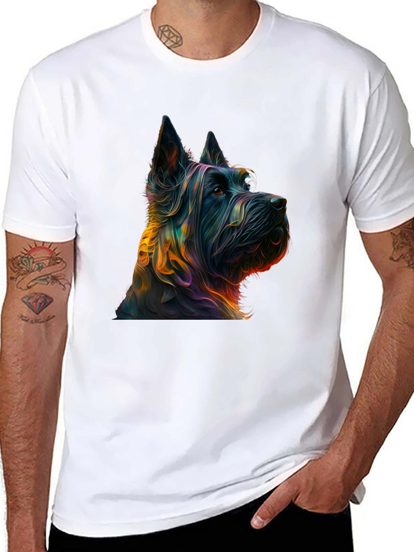 Dog Breed Graphic Print Black Tee