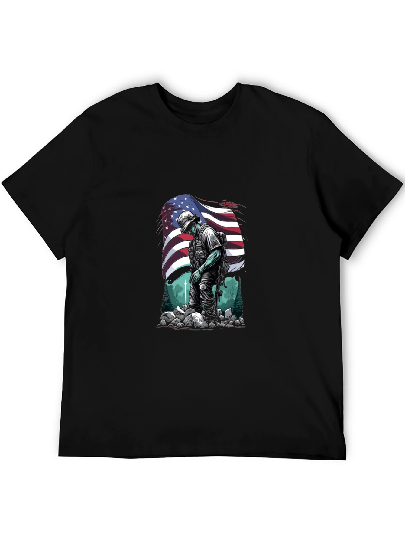American Soldier Graphic T-Shirt - Patriotic Design