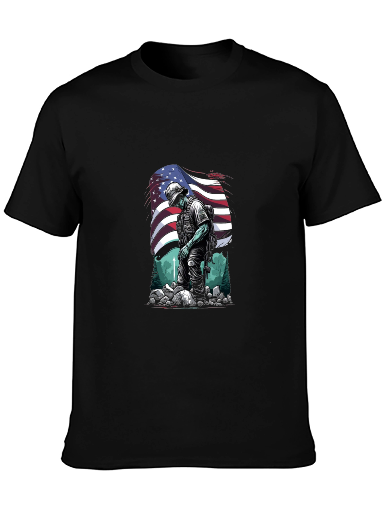 American Soldier Graphic T-Shirt - Patriotic Design