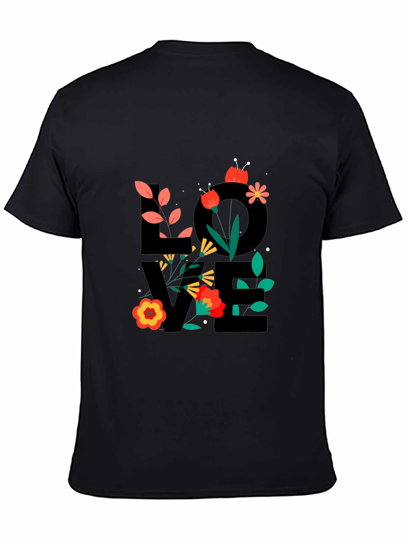 Floral LOVE Graphic T-Shirt - Trendy Casual Tee
