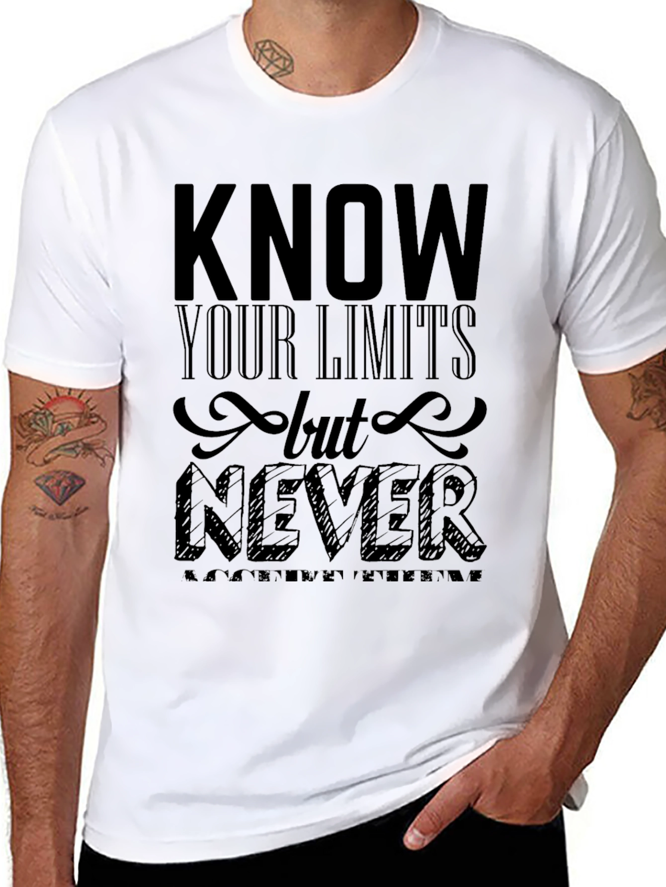 Know Your Limits Mens Black Graphic Tee