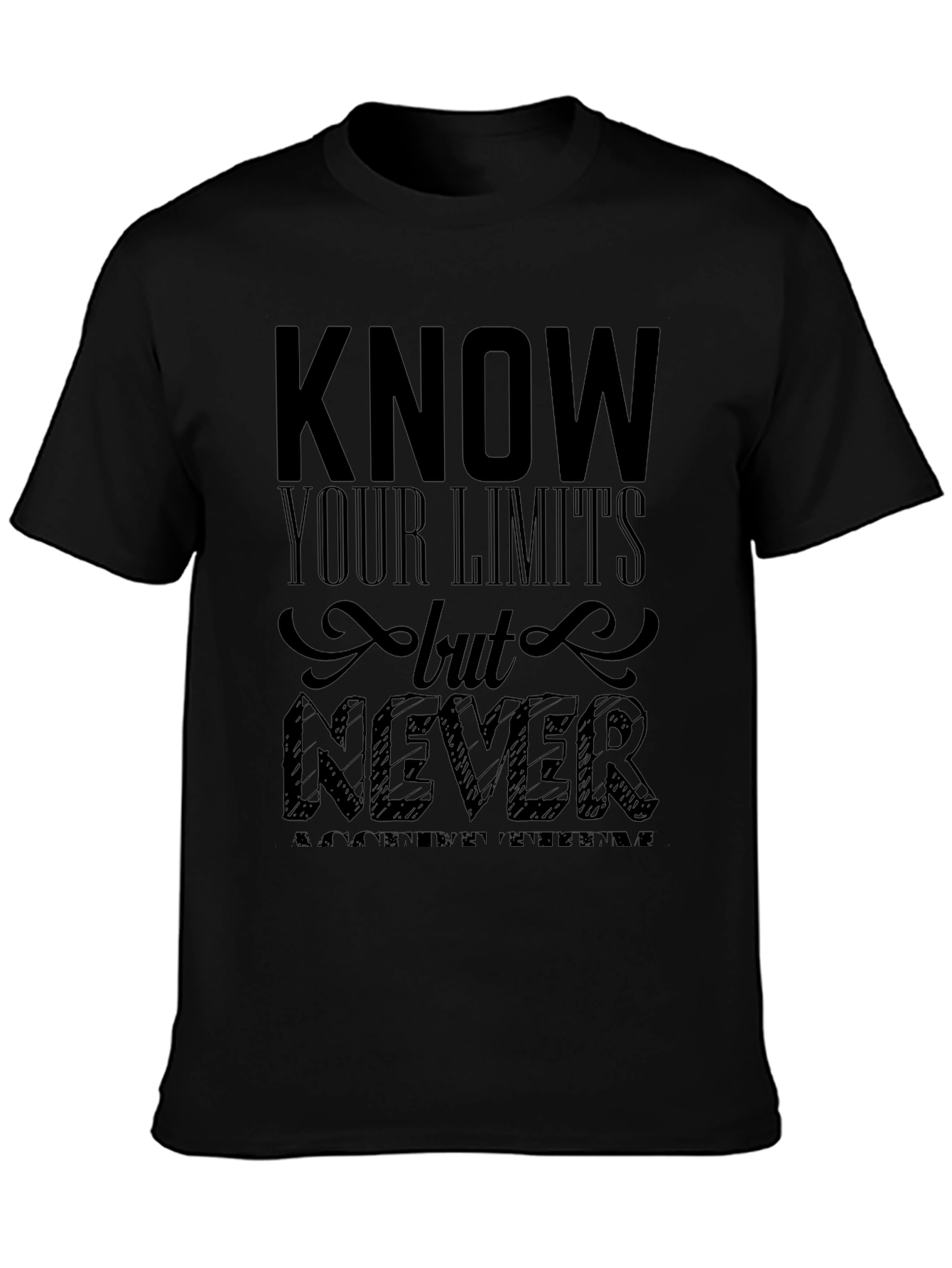 Know Your Limits Mens Black Graphic Tee