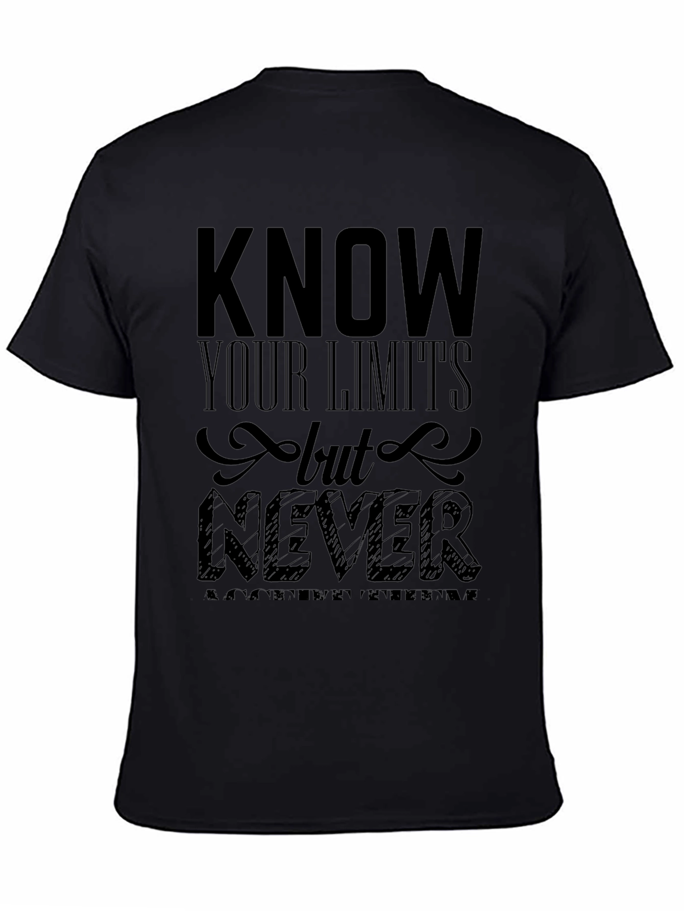 Know Your Limits Mens Black Graphic Tee