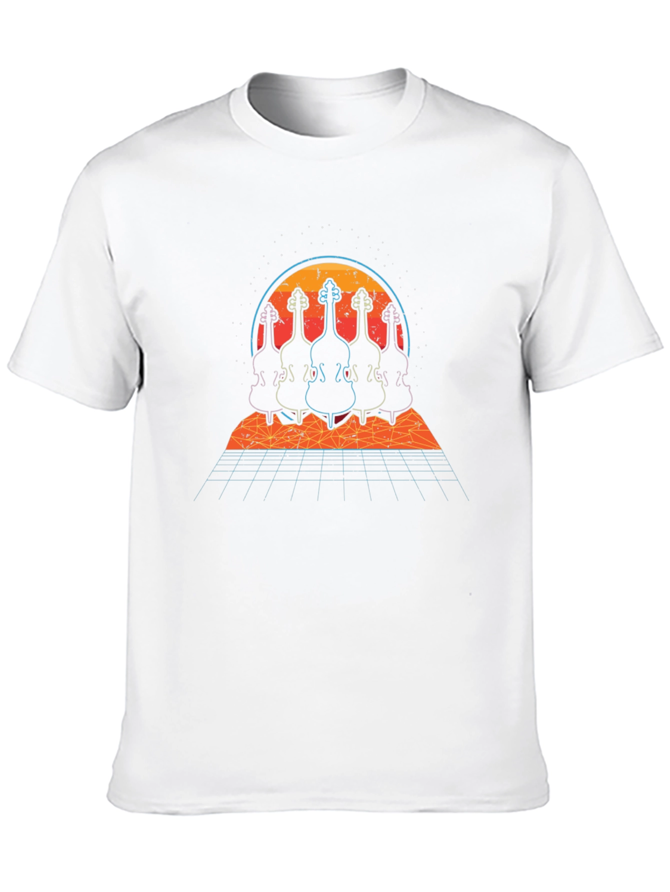 Retro Synthwave Double Bass T-Shirt
