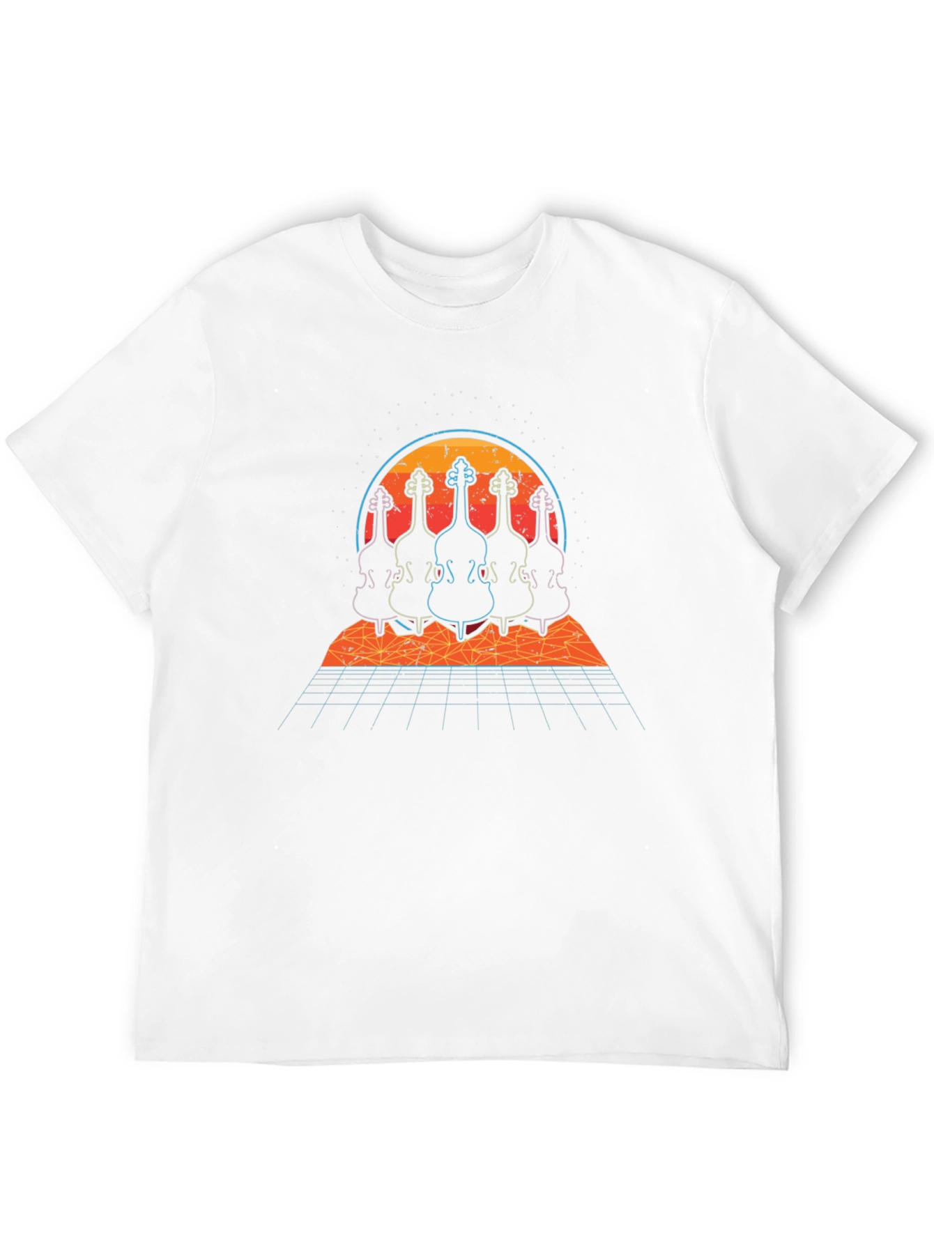 Retro Synthwave Double Bass T-Shirt