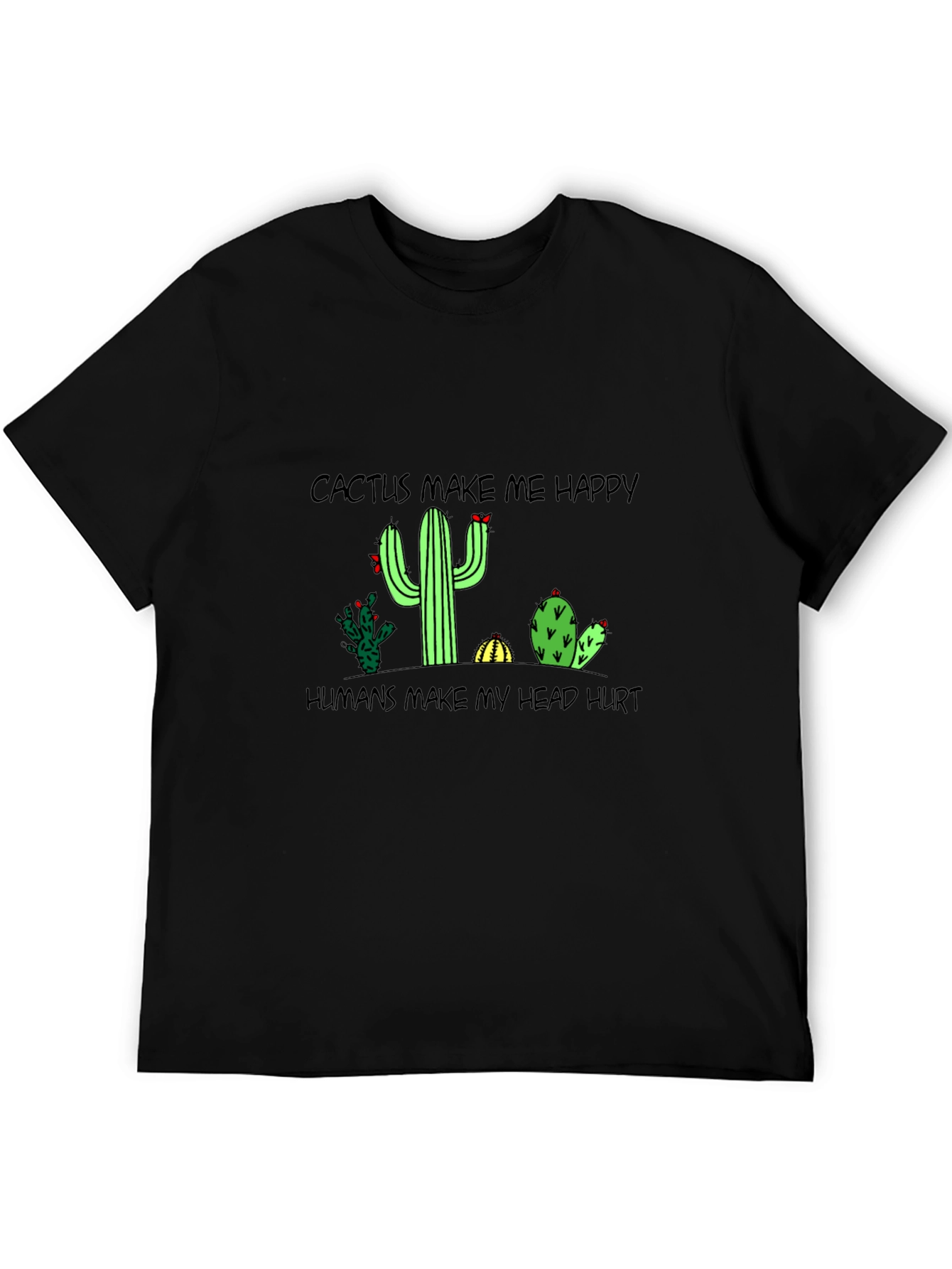 Cactus Lover Graphic T-Shirt - Funny Slogan Tee