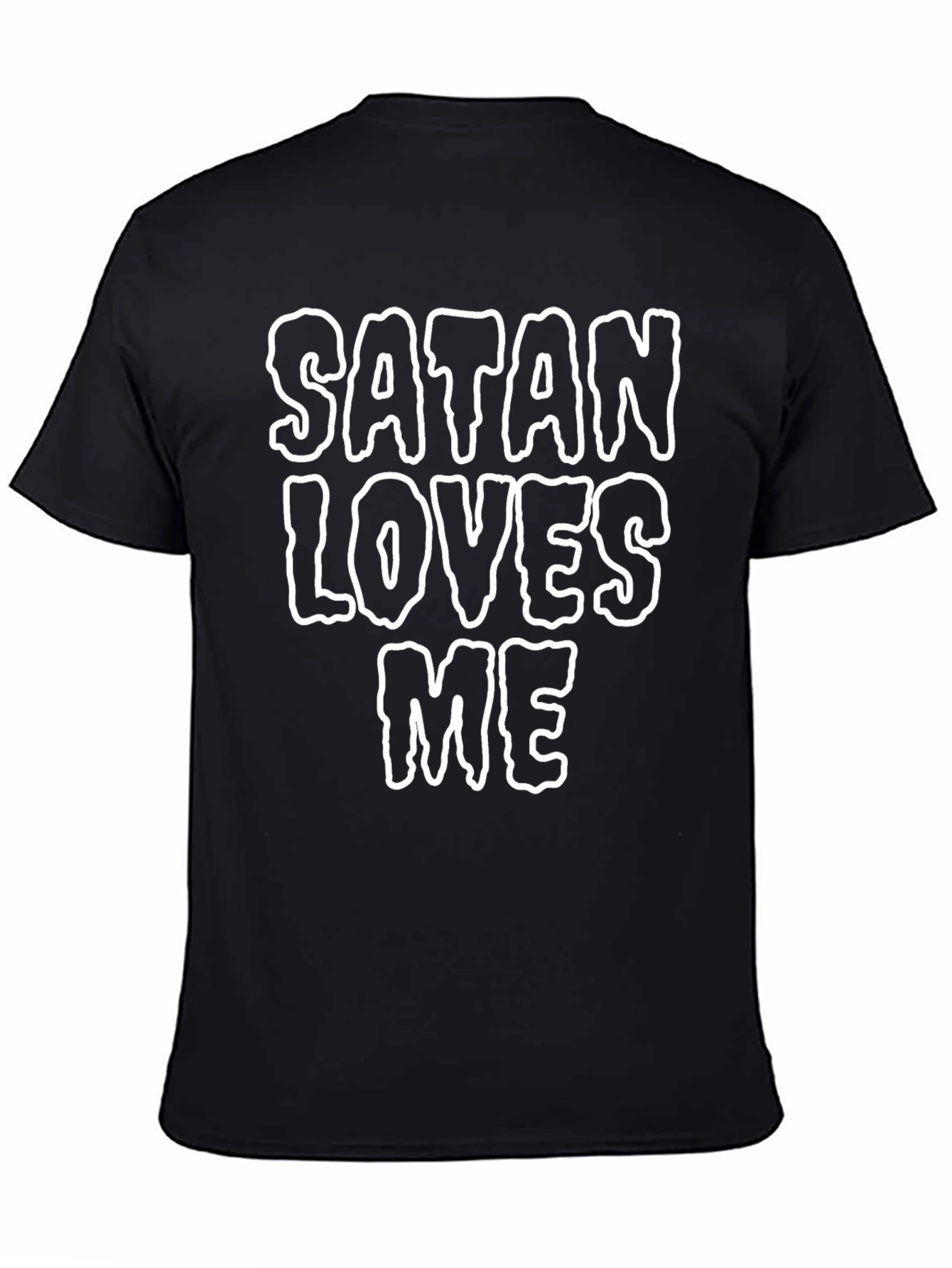 Satan Loves Me Graphic Tee - Black Cotton Blend