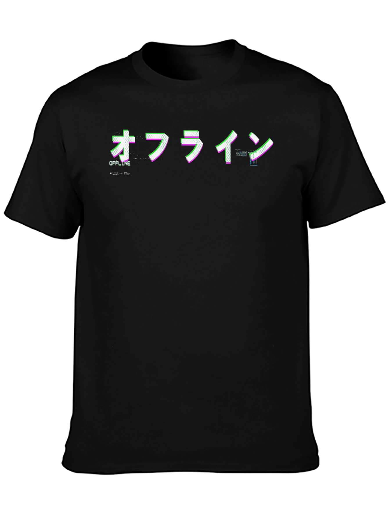 Offline Glitch Graphic Tee - Black