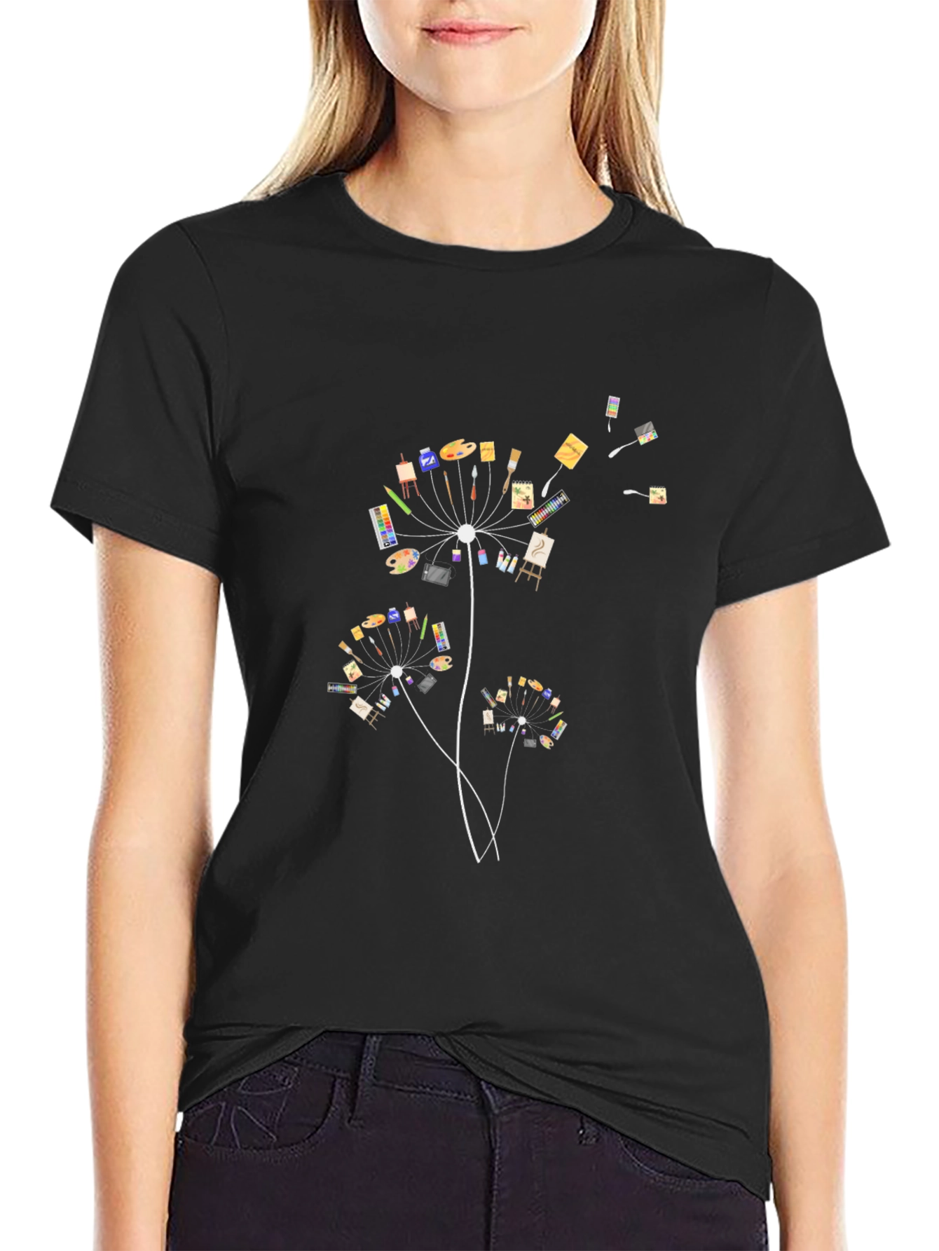Artistic Dandelion Graphic T-Shirt