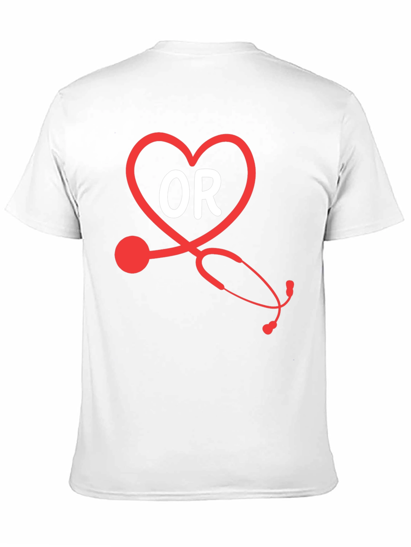 OR Nurse Heart Stethoscope Black T-Shirt