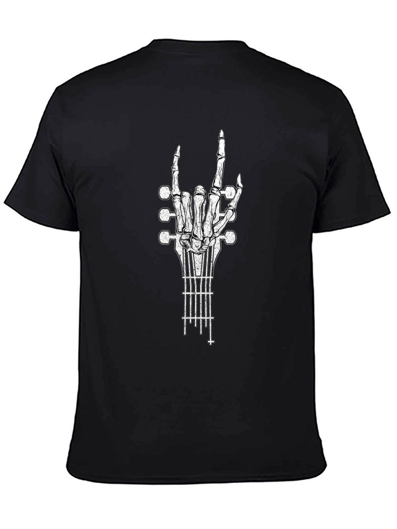 Rock On Guitar Skeleton Hand T-Shirt