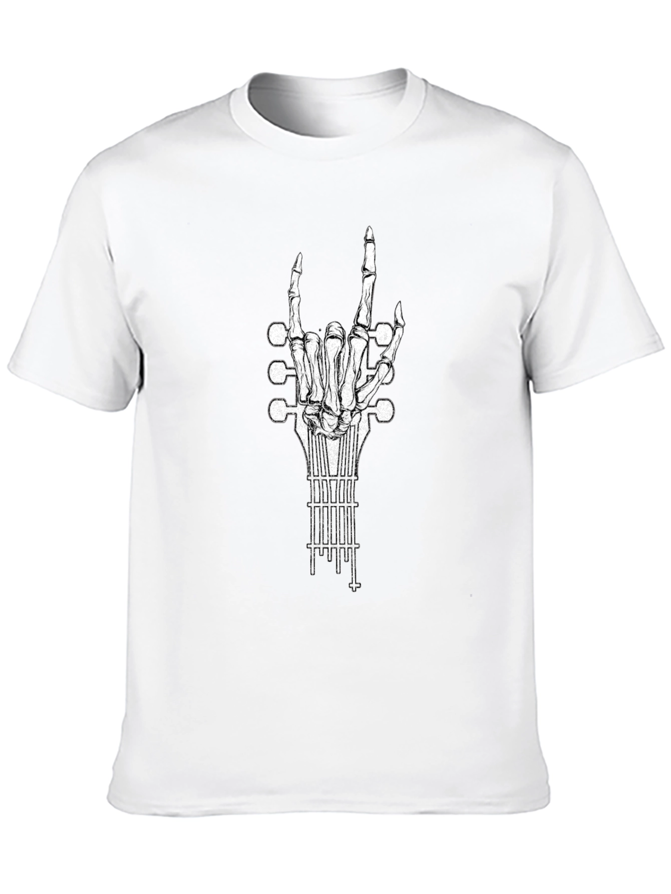 Rock On Guitar Skeleton Hand T-Shirt