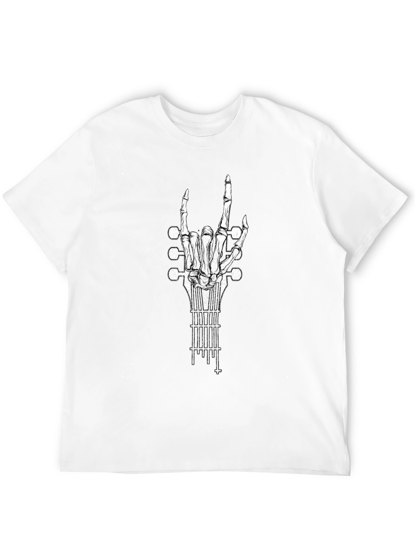 Rock On Guitar Skeleton Hand T-Shirt