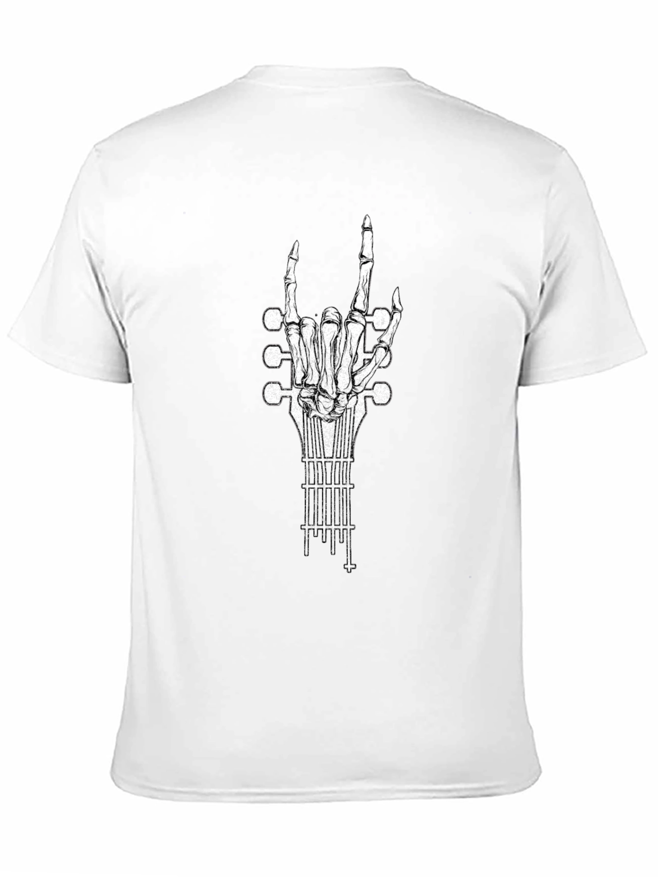 Rock On Guitar Skeleton Hand T-Shirt