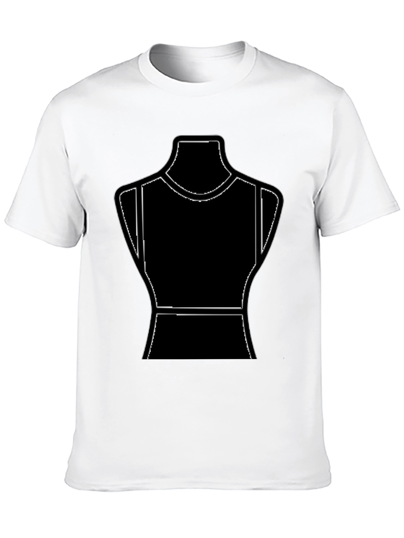 Black T-Shirt with Mannequin Outline Design