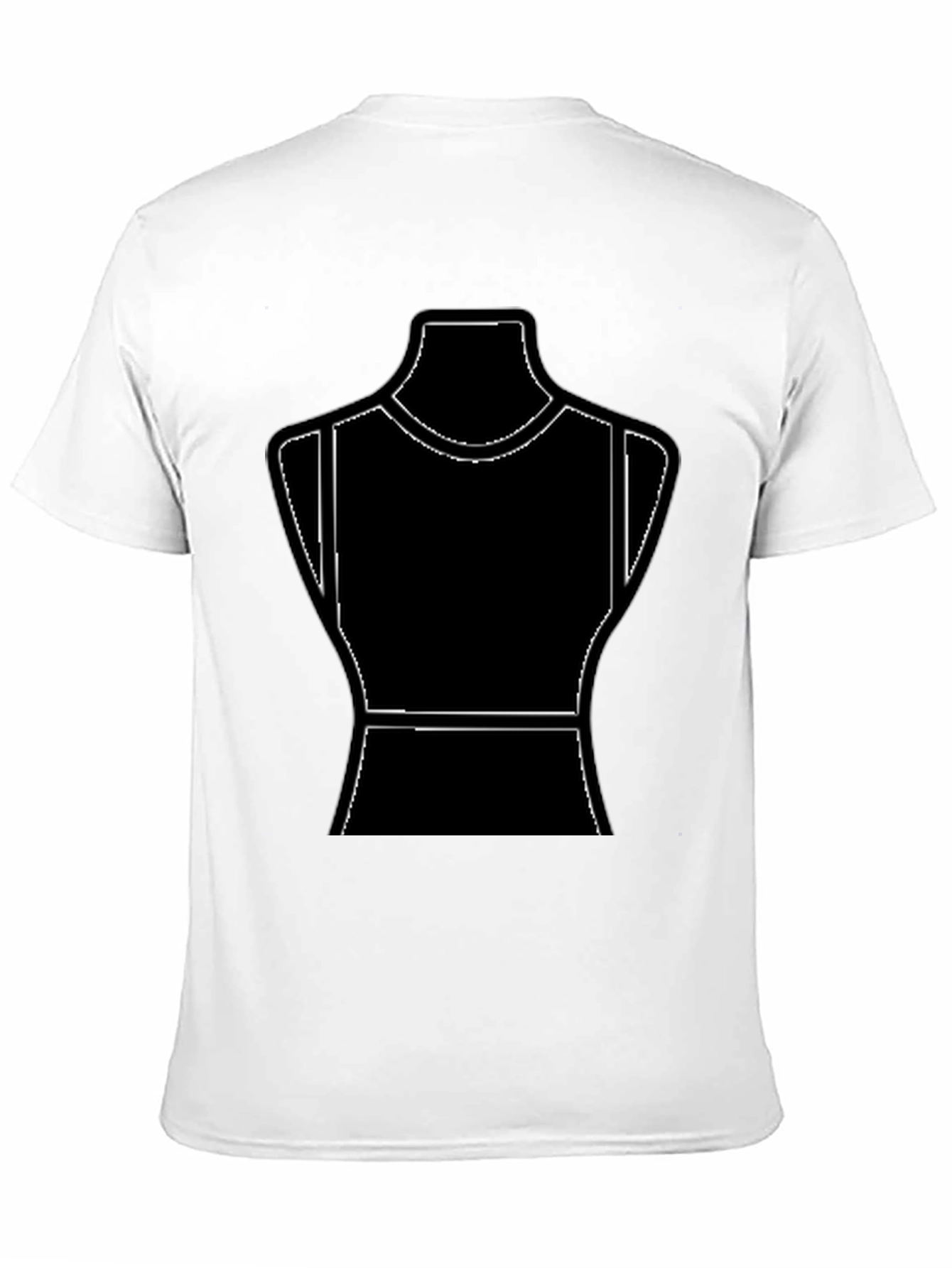 Black T-Shirt with Mannequin Outline Design