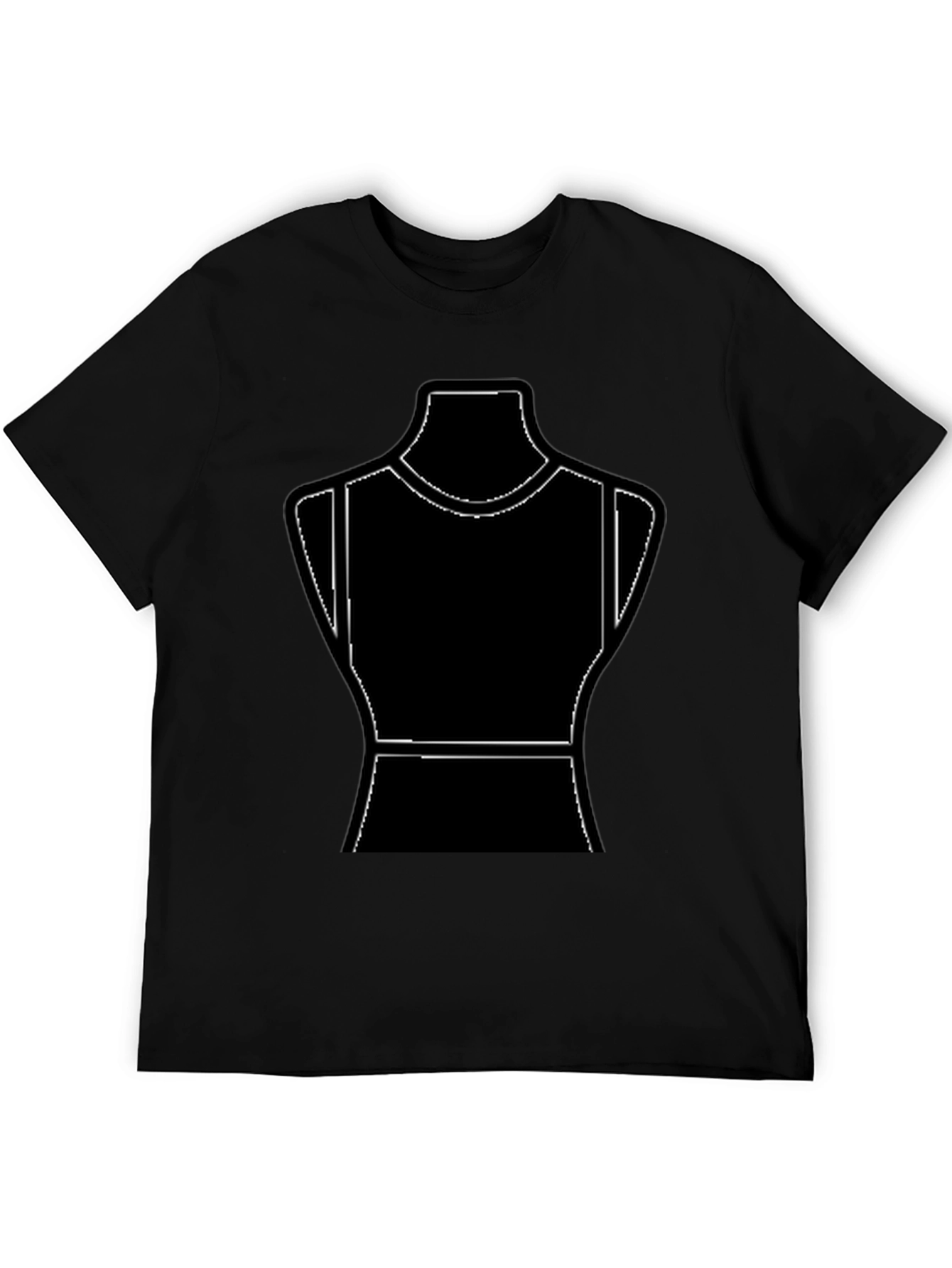 Black T-Shirt with Mannequin Outline Design