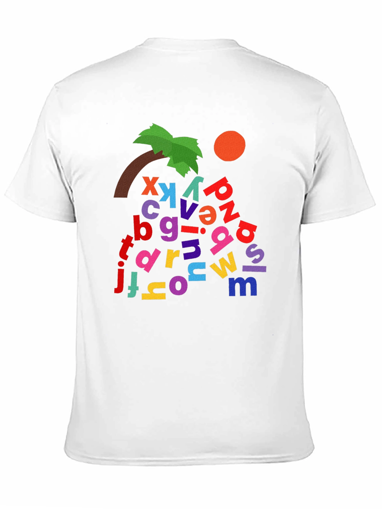 Alphabet Tree Black T-Shirt - Whimsical Design