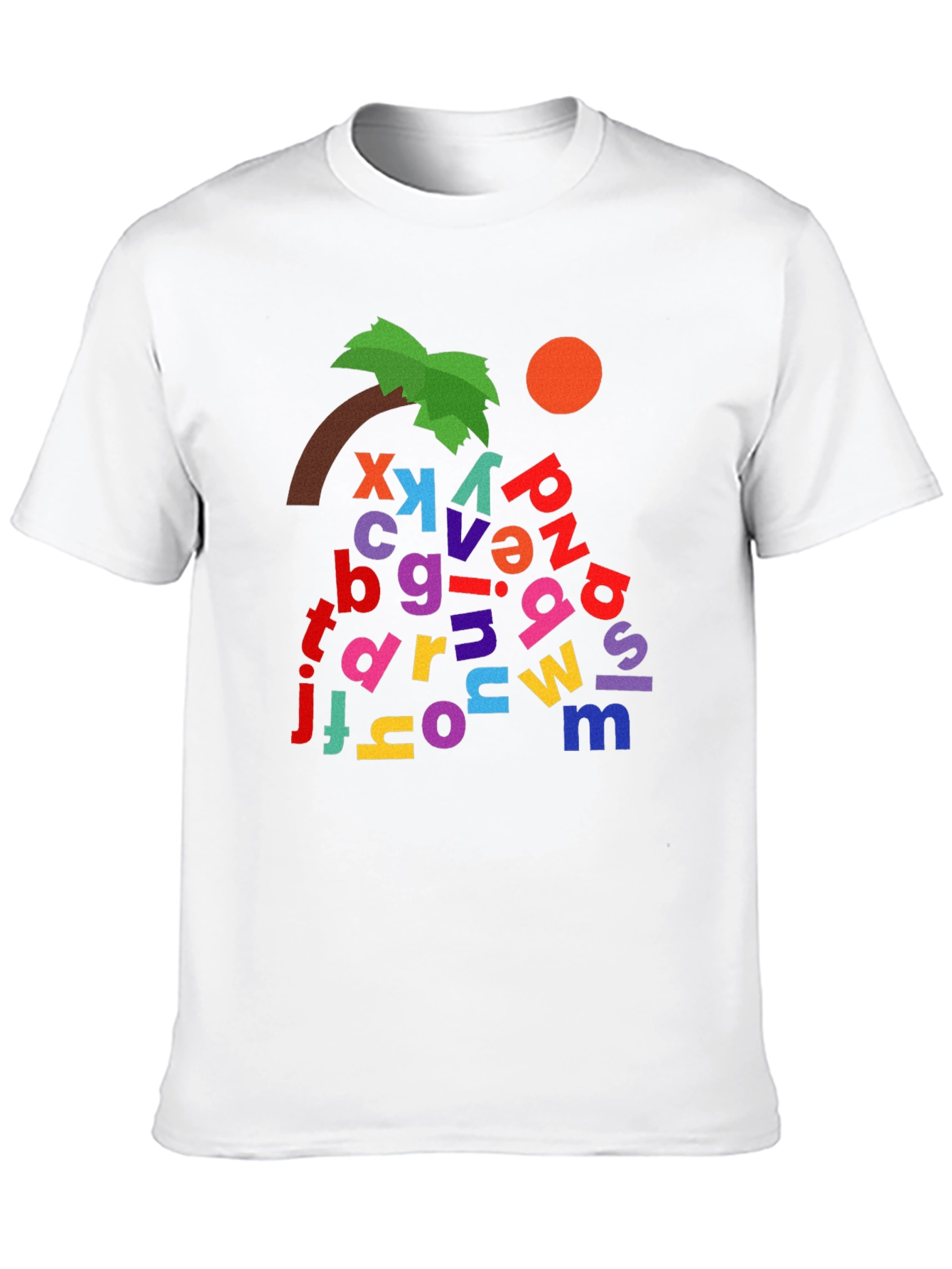 Alphabet Tree Black T-Shirt - Whimsical Design