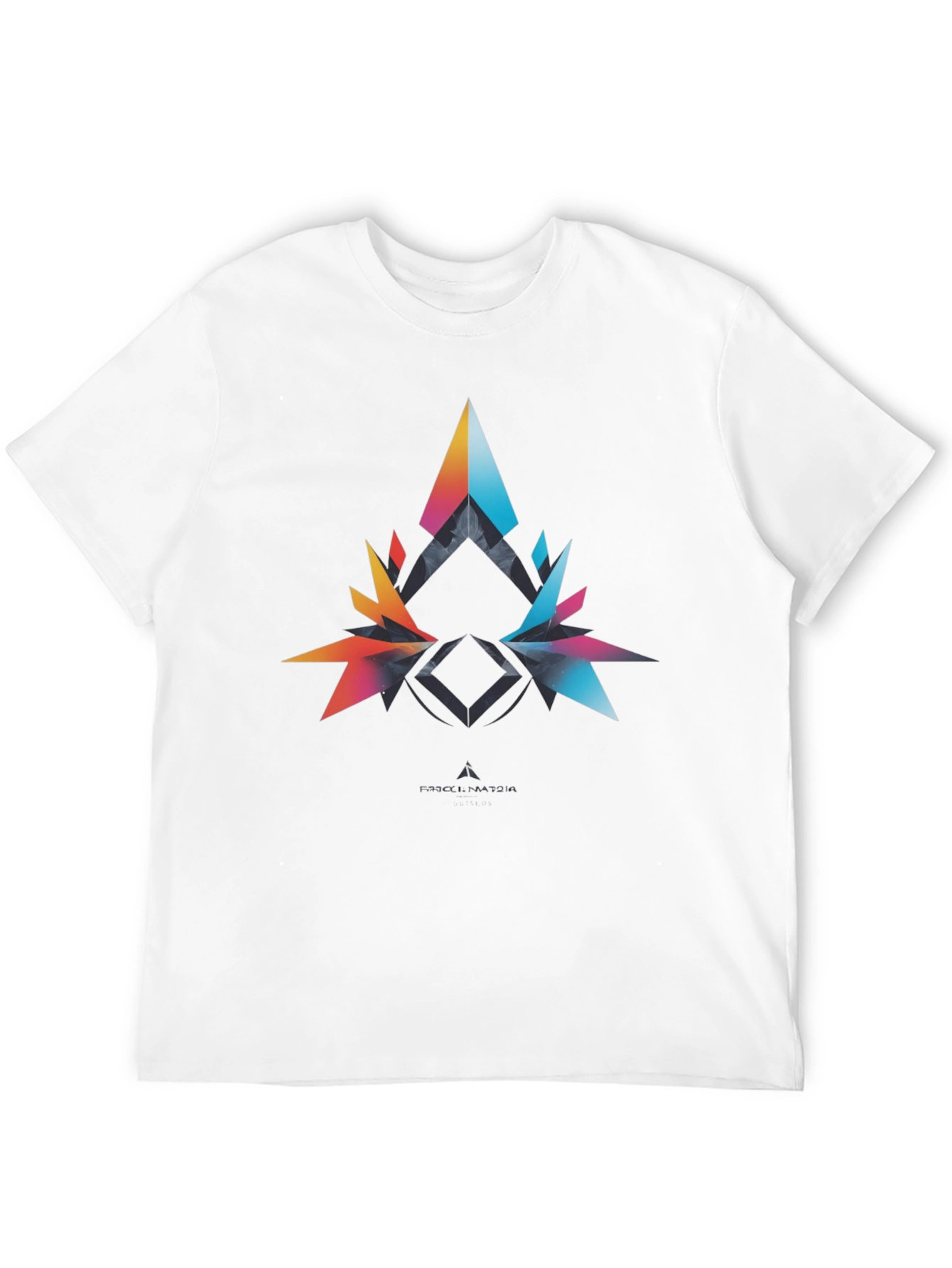 Abstract Geometric Graphic Print Mens Black T-Shirt