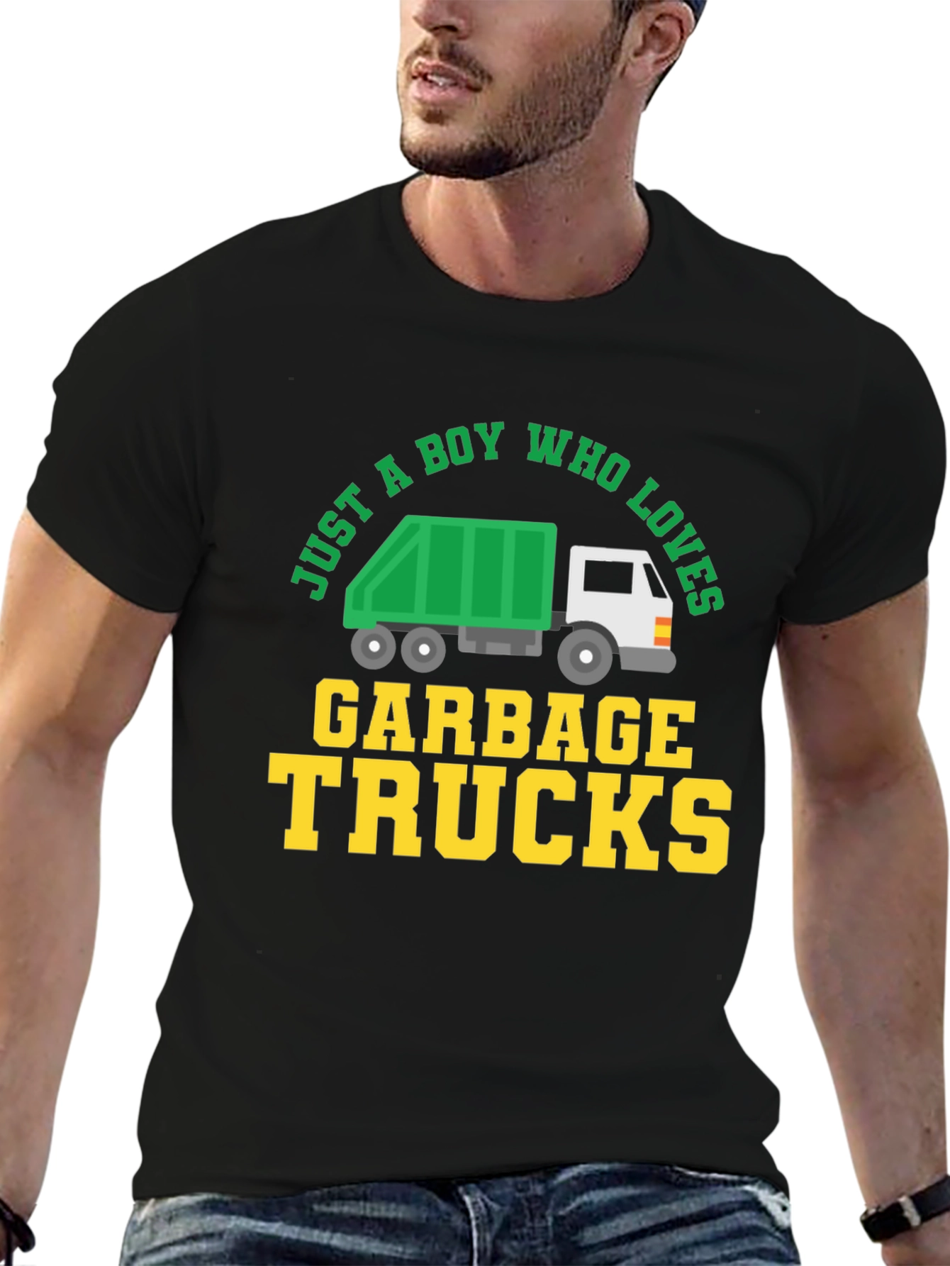 Boy Who Loves Garbage Trucks Graphic Tee