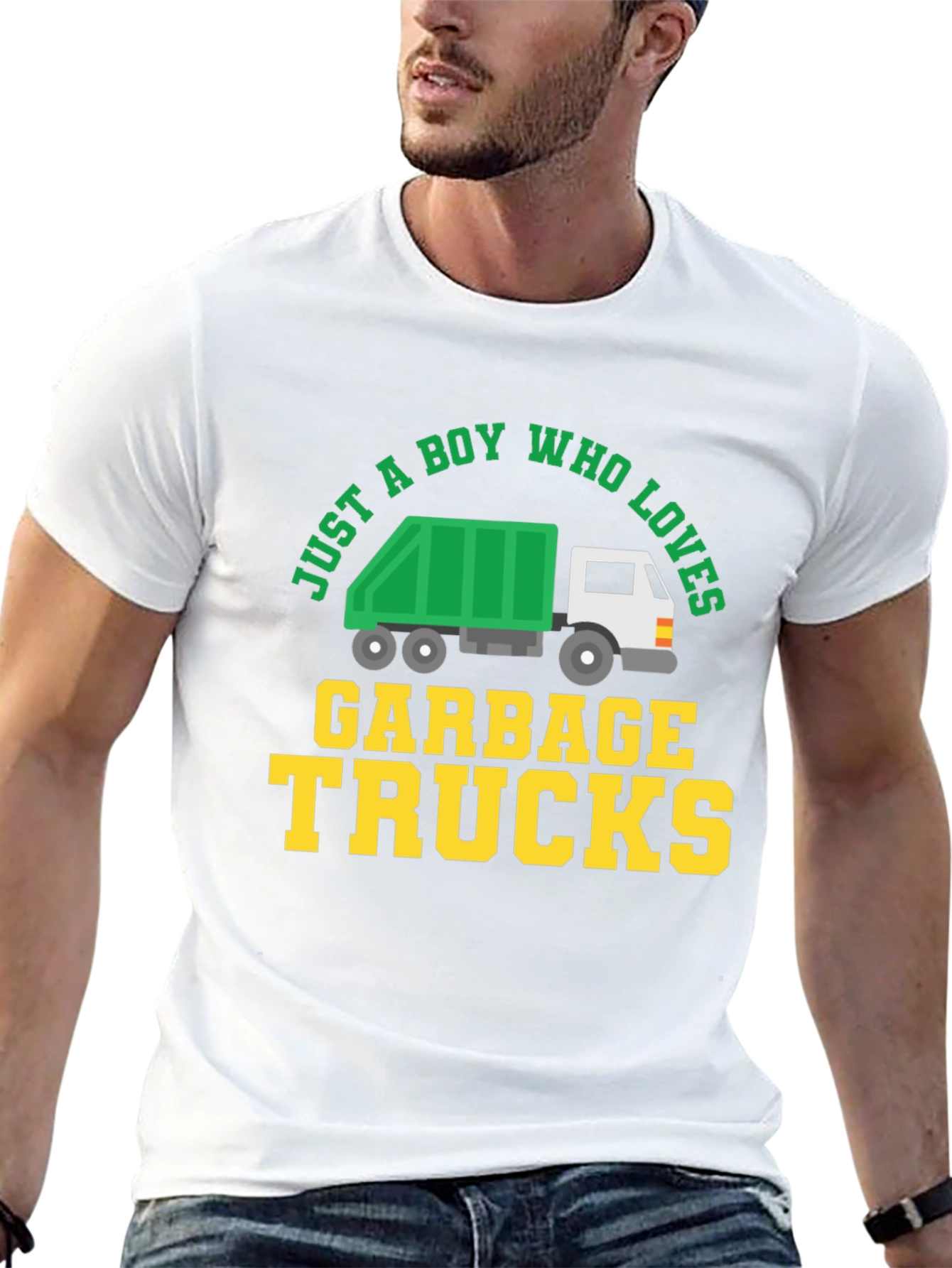 Boy Who Loves Garbage Trucks Graphic Tee