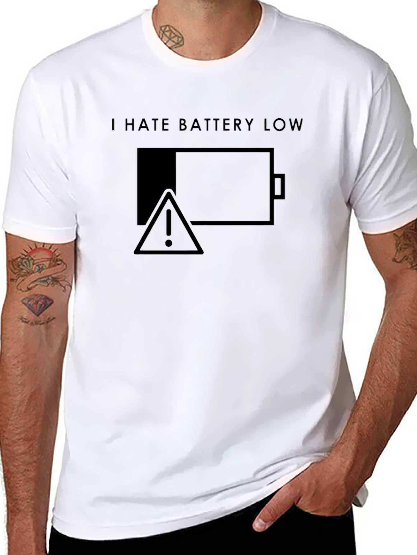 I Hate Battery Low T-Shirt Tech Humor Tee