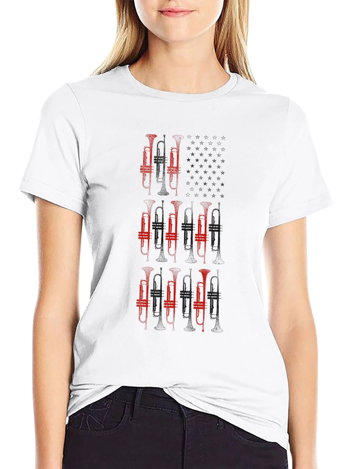 Graphic Trumpet T-Shirt - Black - Musician