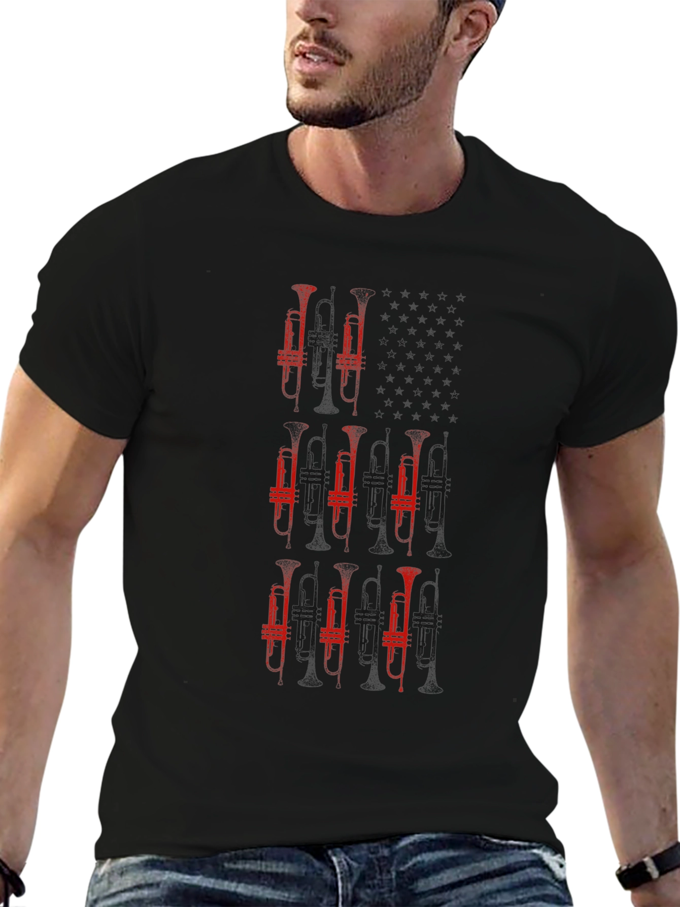 Graphic Trumpet T-Shirt - Black - Musician