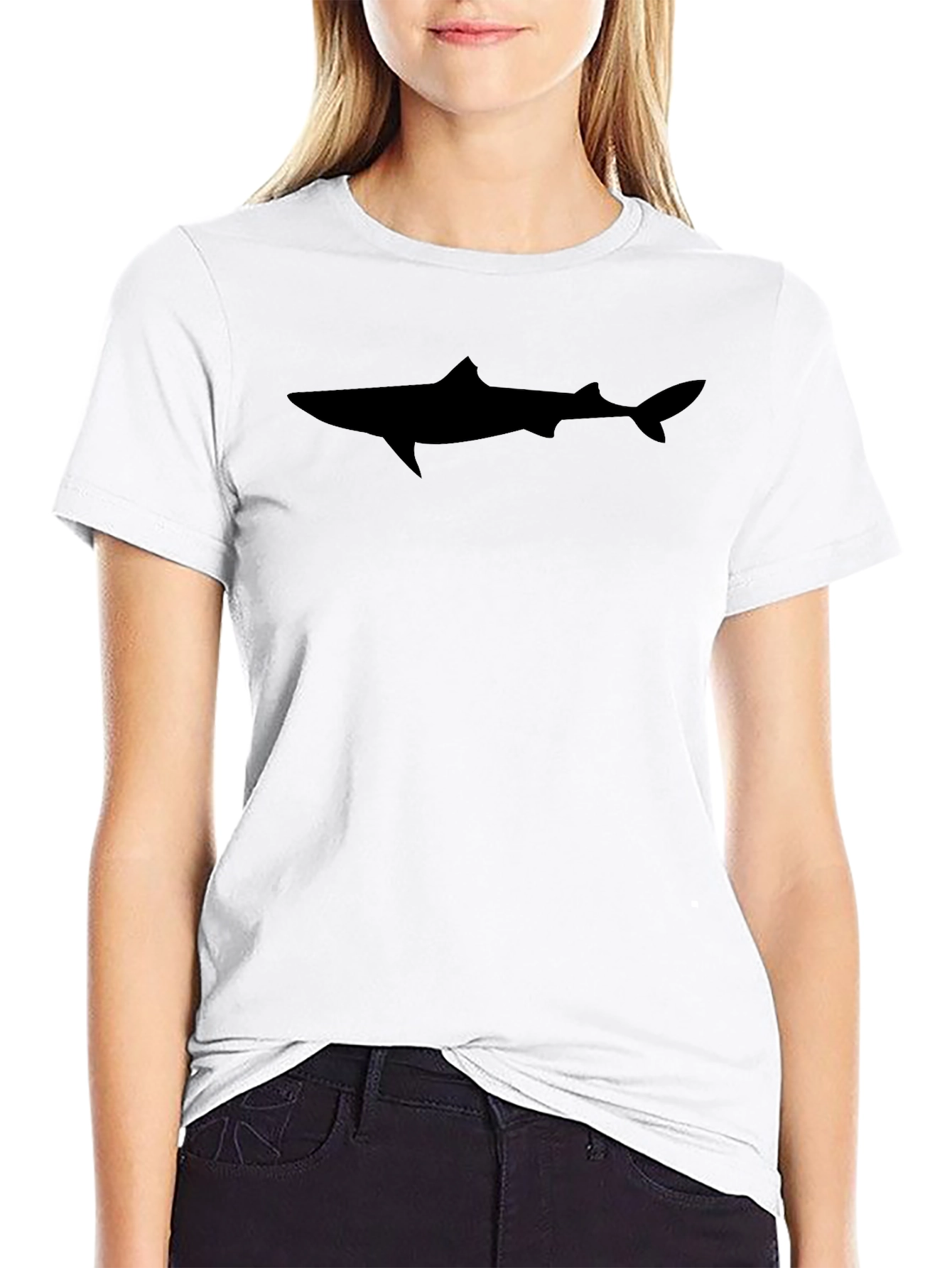 Shark Silhouette Black T-Shirt