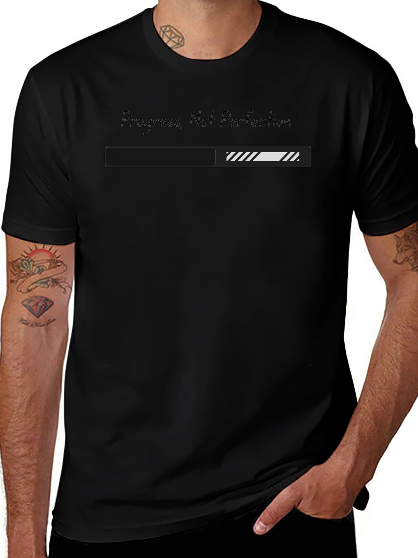 Progress Not Perfection Black T-Shirt