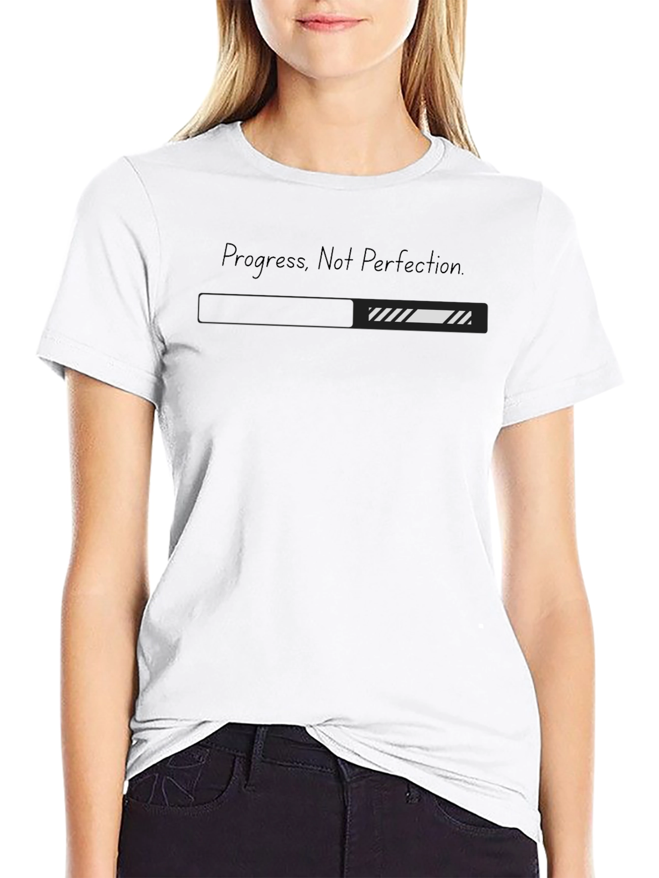 Progress Not Perfection Black T-Shirt