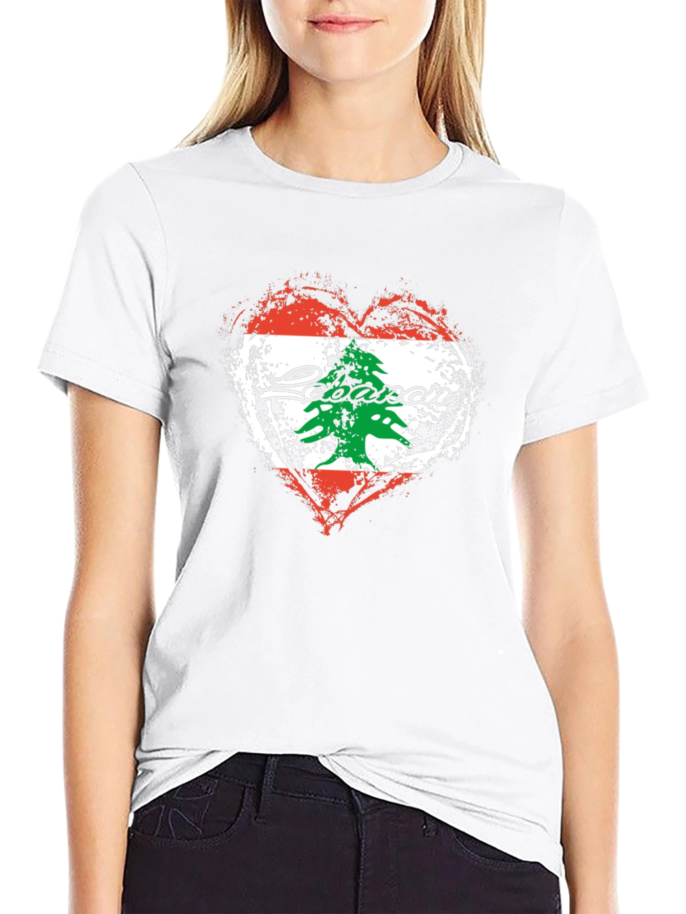 Lebanon Flag Heart T-Shirt | Lebanese Pride Tee