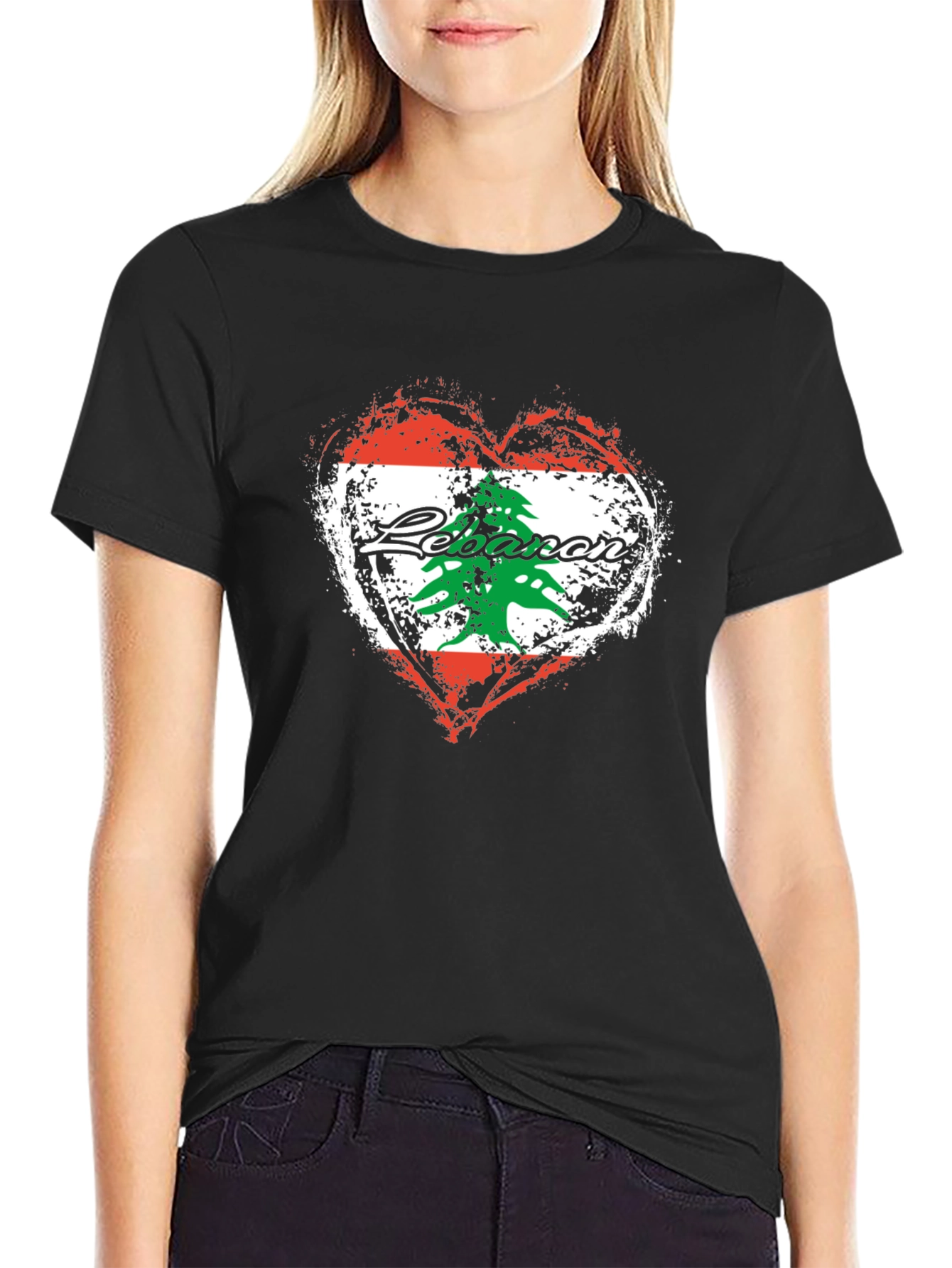 Lebanon Flag Heart T-Shirt | Lebanese Pride Tee