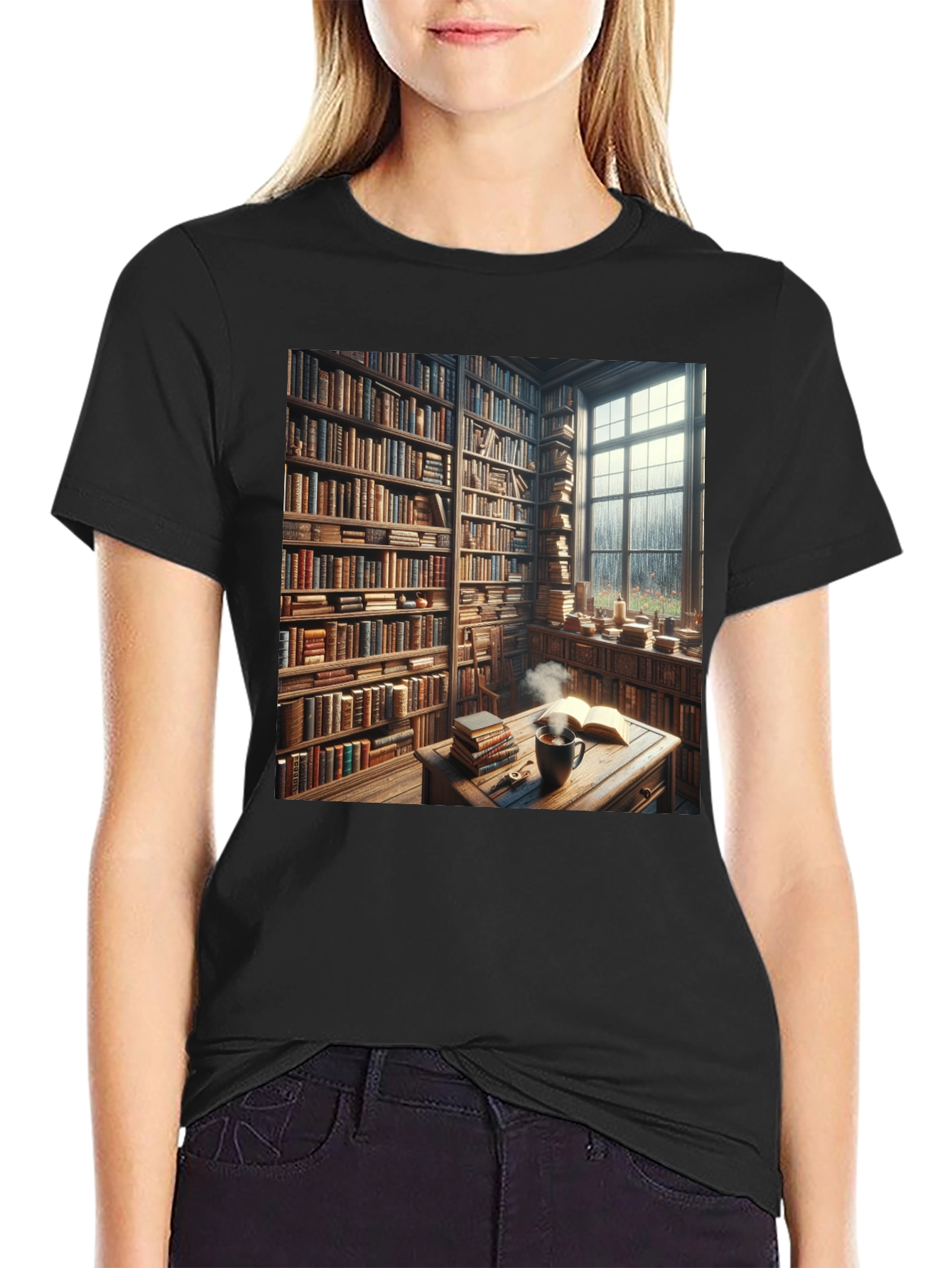 Book Lovers Cozy Library T-Shirt