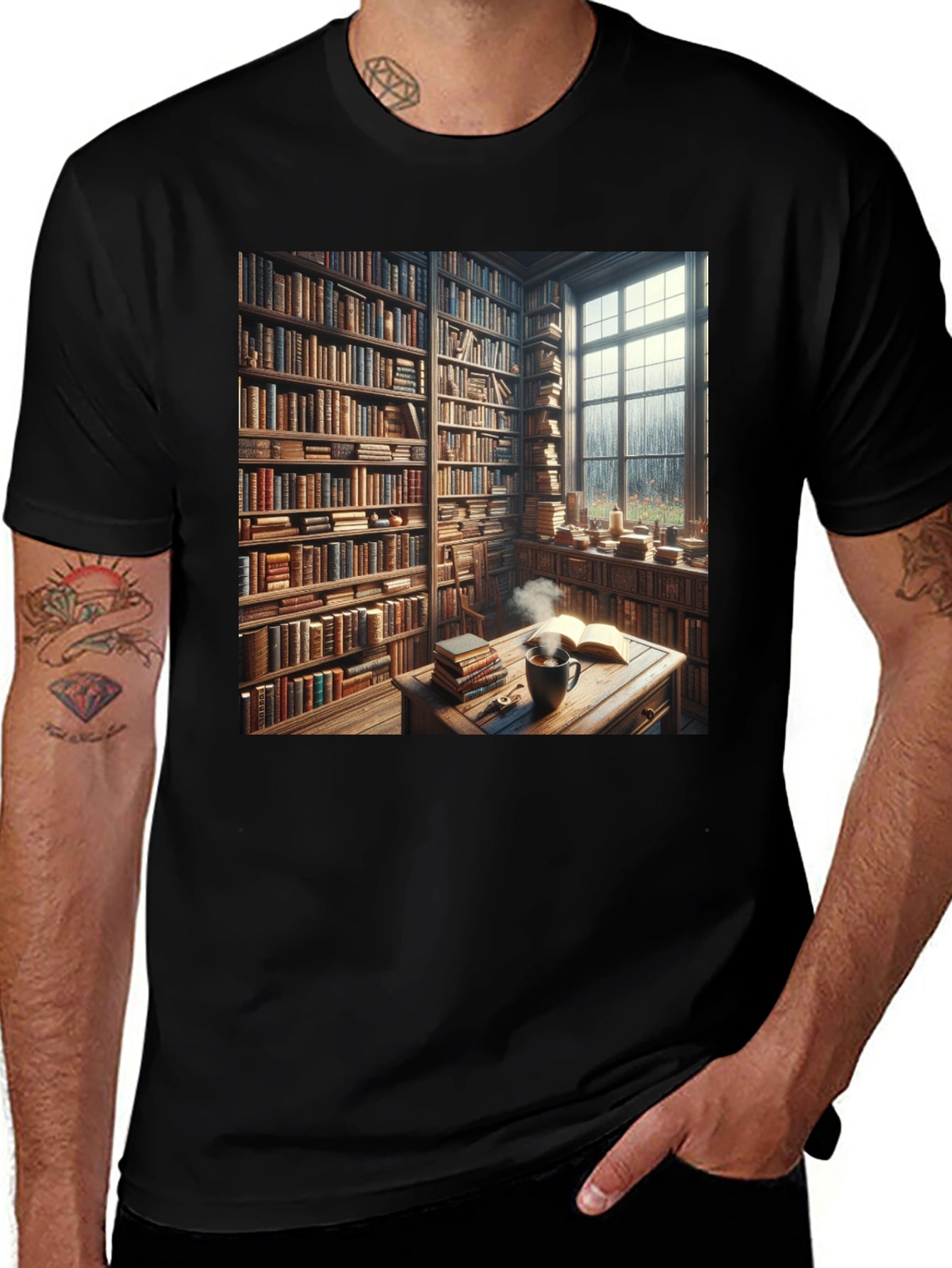 Book Lovers Cozy Library T-Shirt