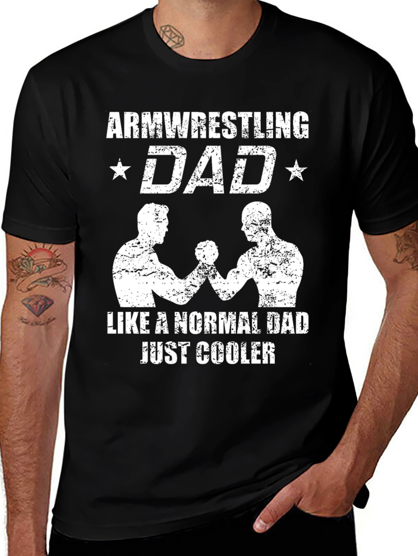 Arm Wrestling Dad T-Shirt - Cool Fathers Day Gift