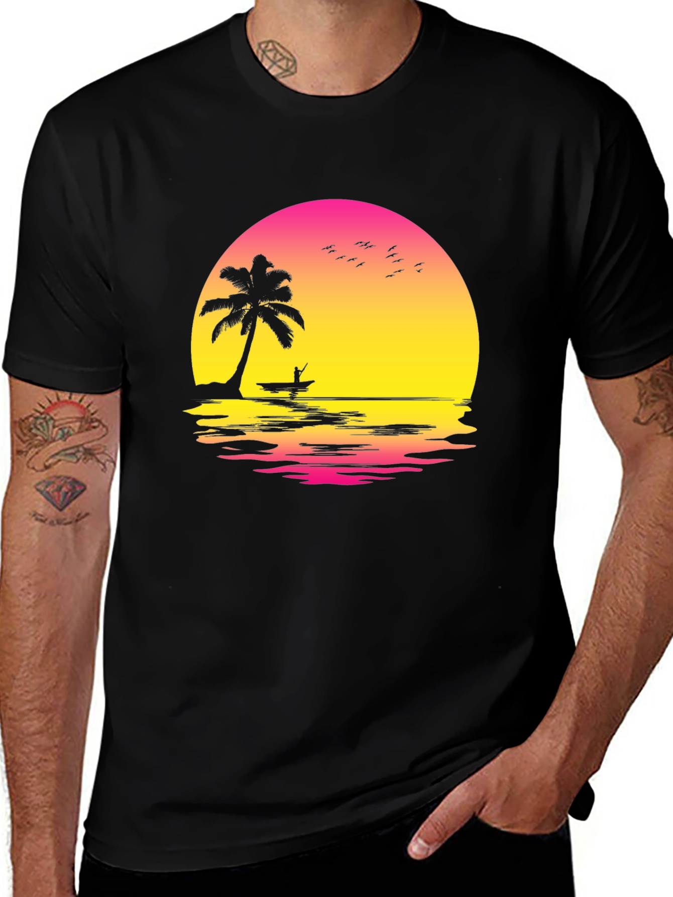 Sunset Palm Tree Graphic Tee