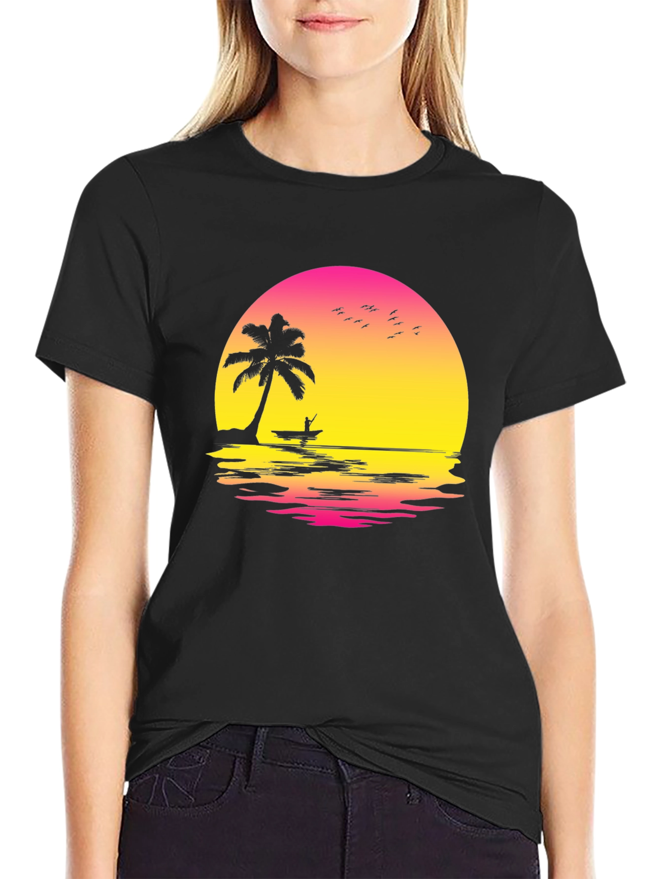 Sunset Palm Tree Graphic Tee