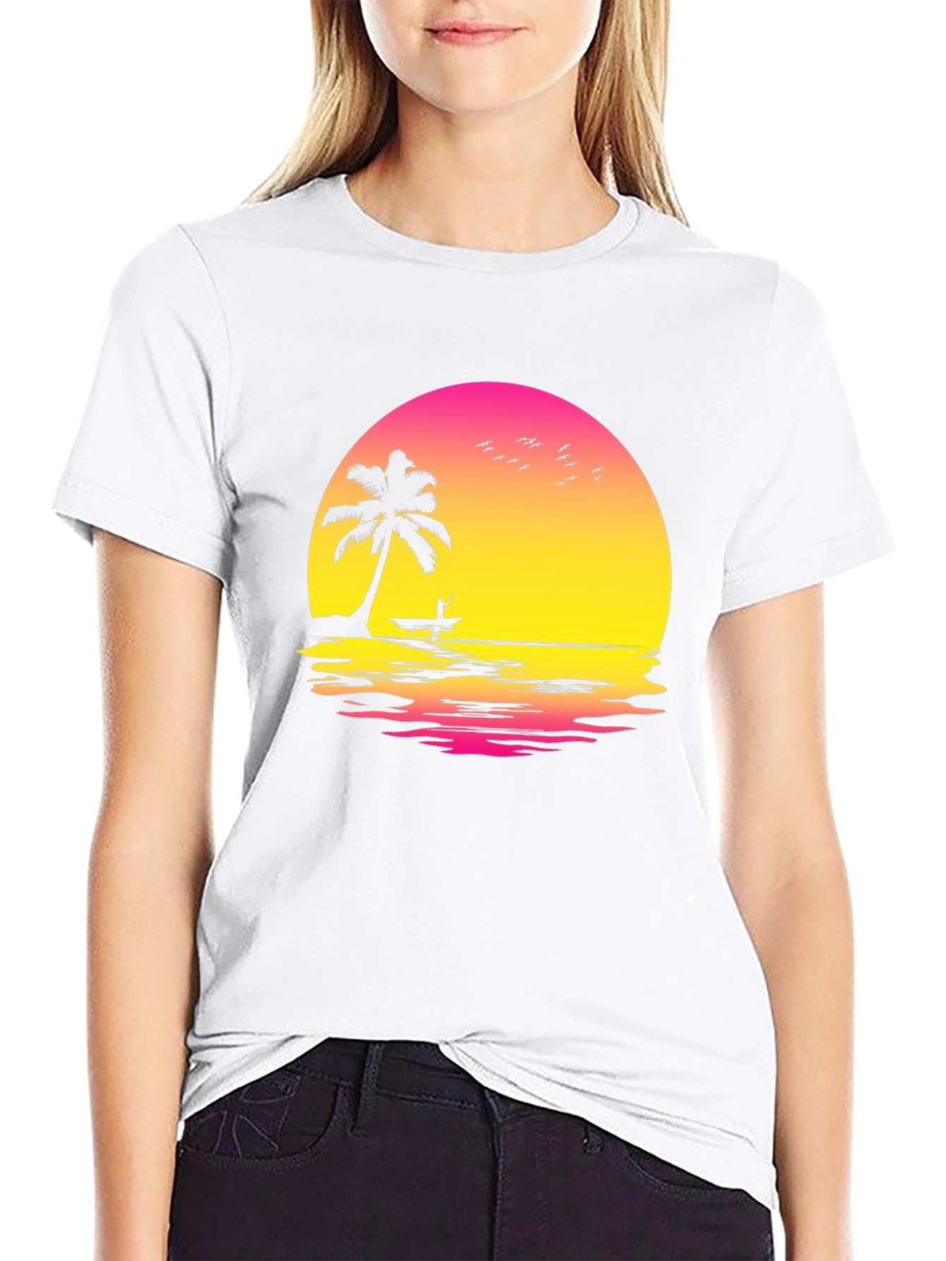 Sunset Palm Tree Graphic Tee