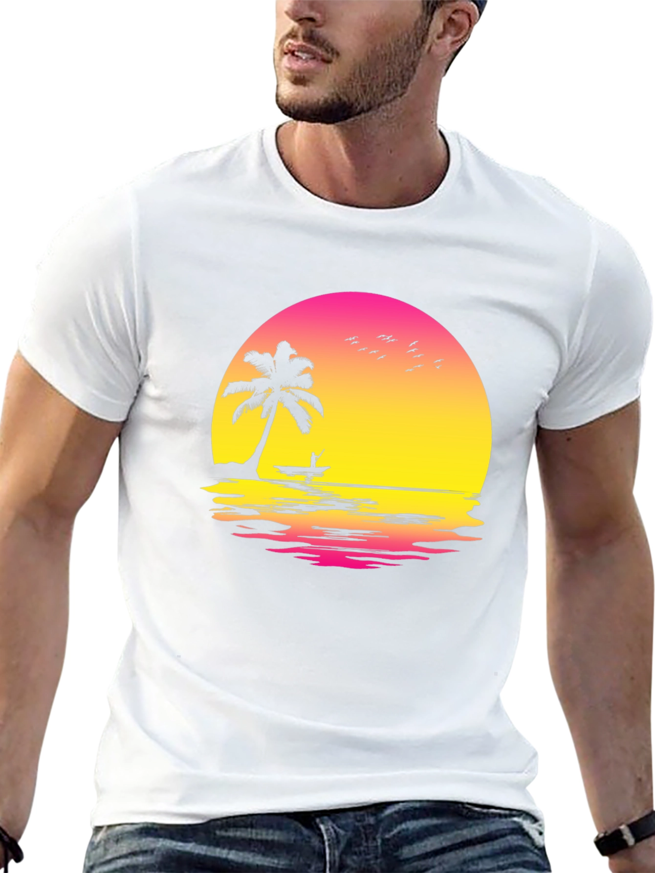 Sunset Palm Tree Graphic Tee