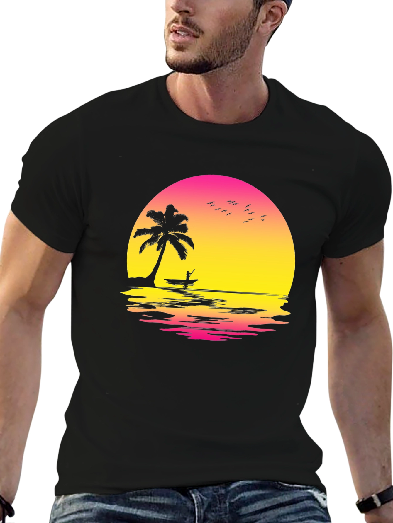 Sunset Palm Tree Graphic Tee