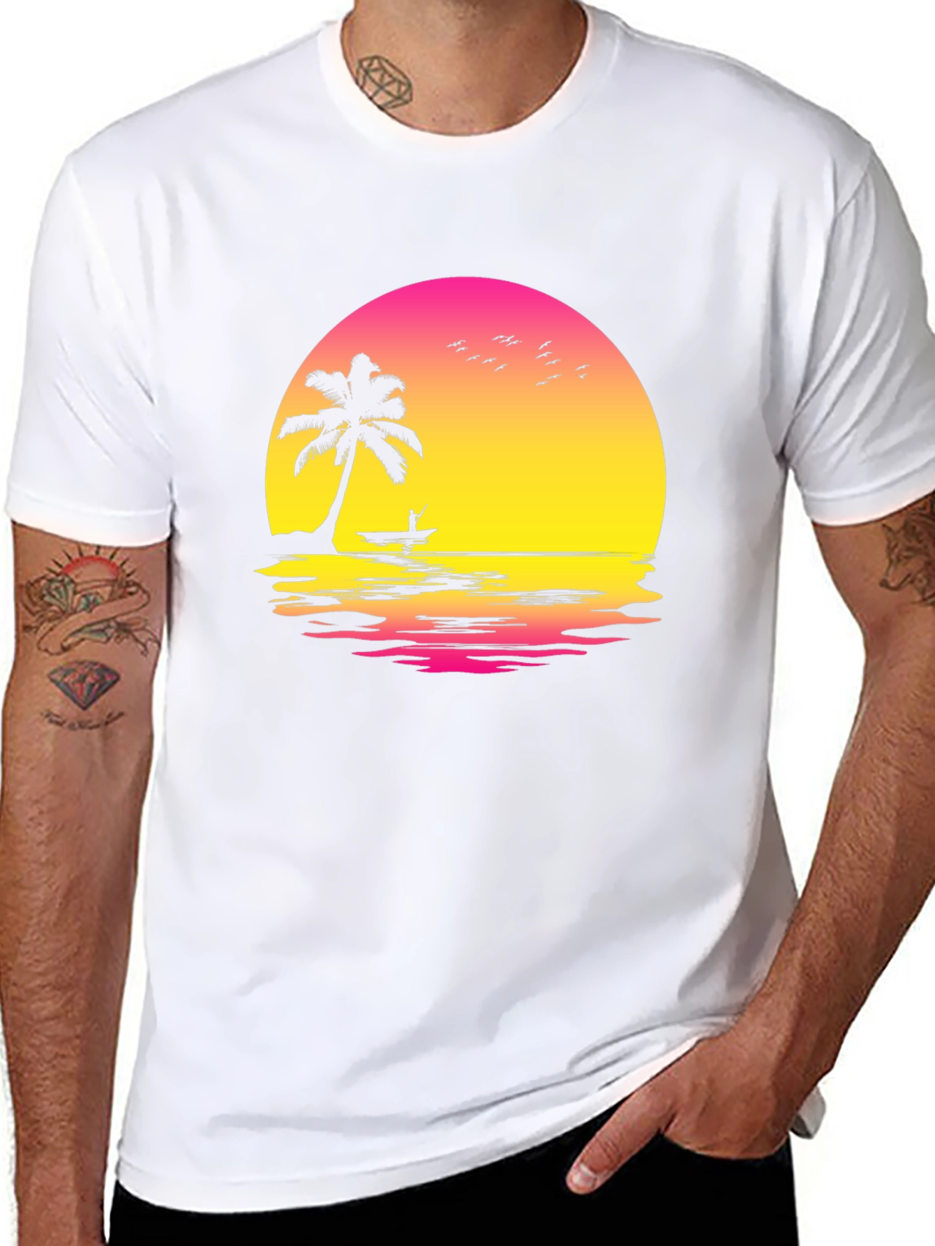 Sunset Palm Tree Graphic Tee
