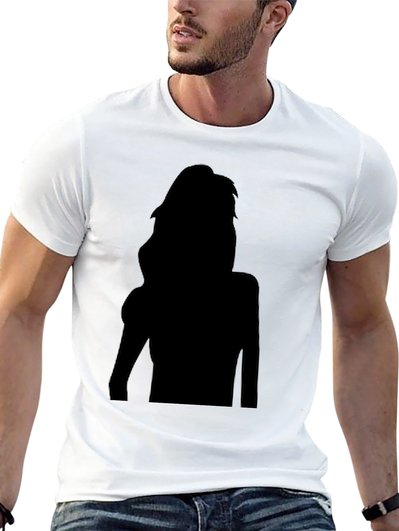 Silhouette Graphic Black T-Shirt for Men