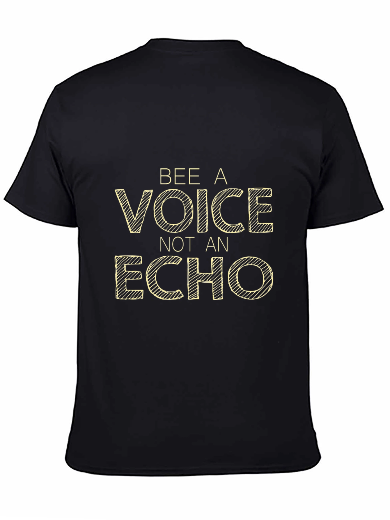 Bee A Voice Not An Echo Black Graphic Tee