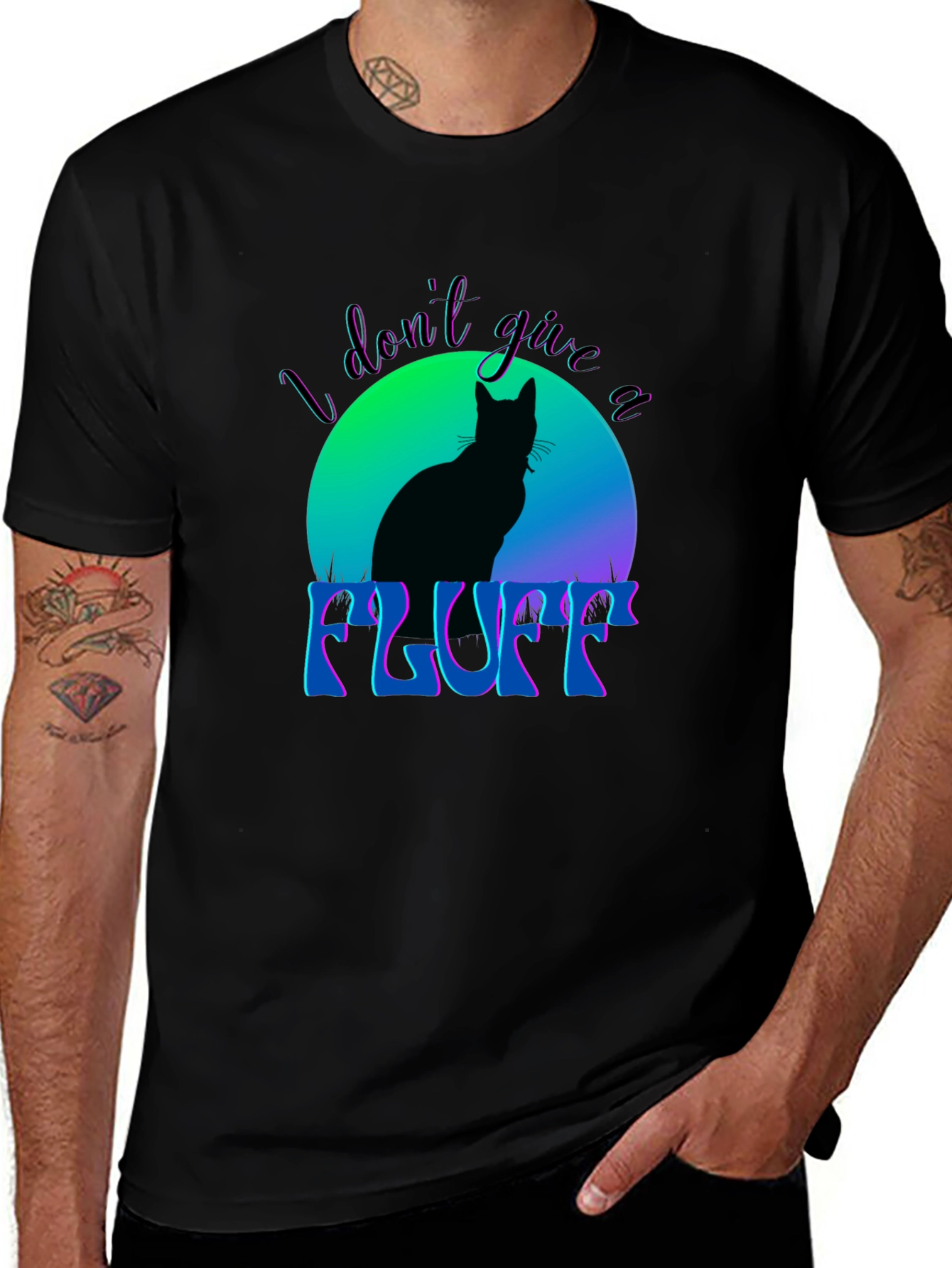 I Dont Give a Fluff Cat Graphic Tee