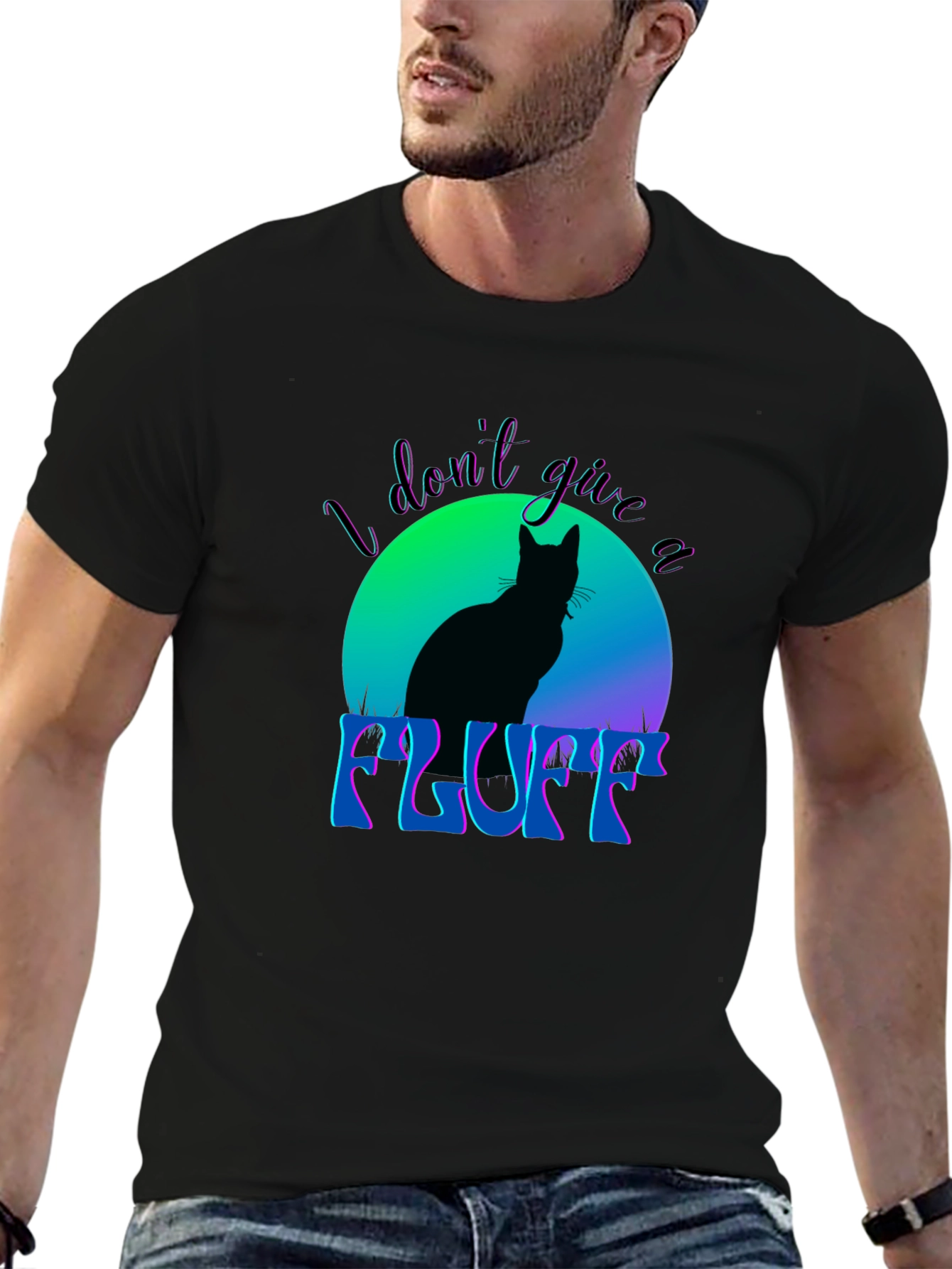 I Dont Give a Fluff Cat Graphic Tee